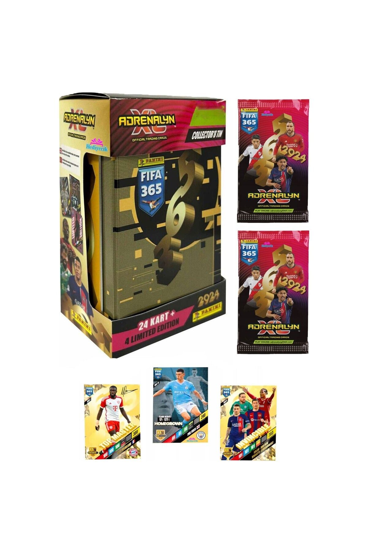 Panini FIFA 365 Adrenalyn XL™ 2024 - 2 boîtes de 50 pochettes + 3