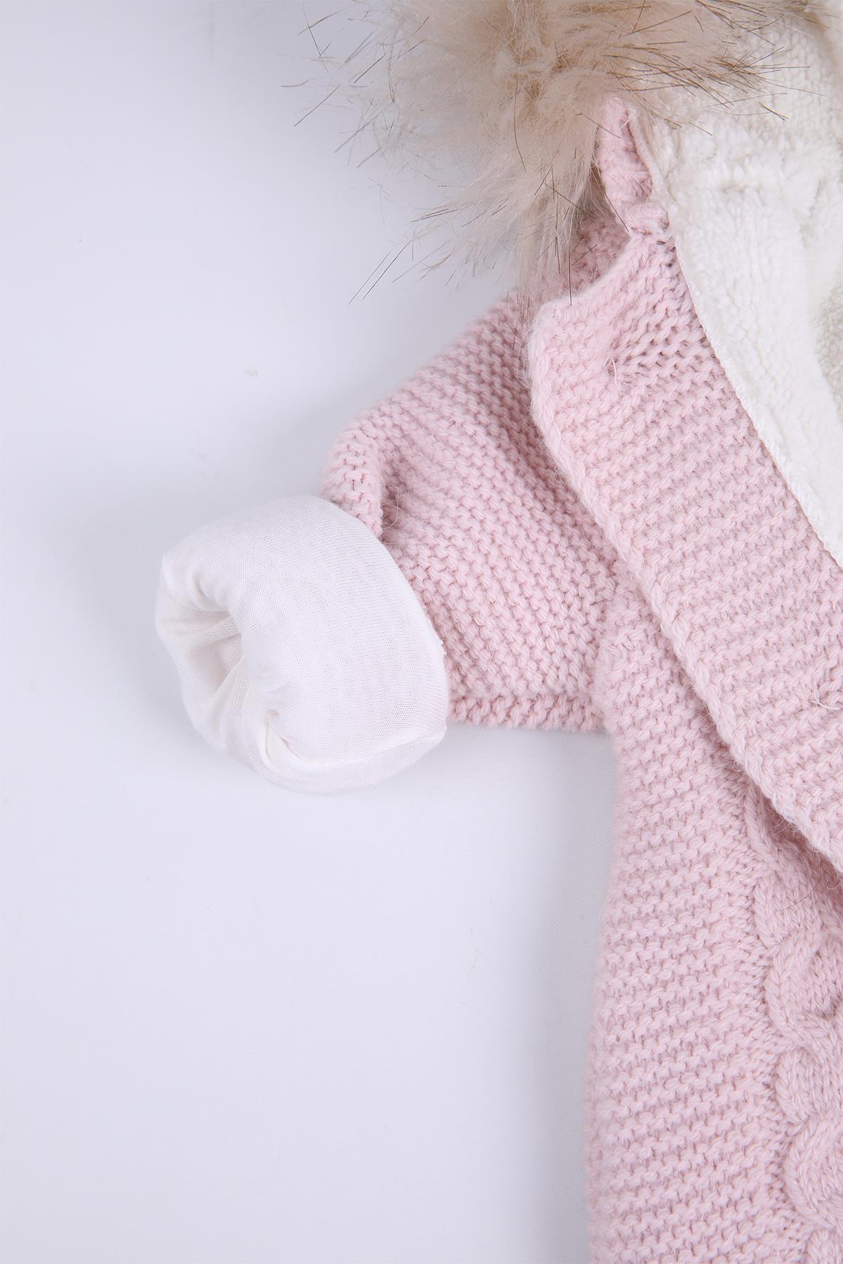 Babyhola %100 Kalın Triko İçi Velsoft Tulum Kız Erkek Bebek Çocuk Kapüşonlu Kışlık Dış Tulum 5713 fotoğrafı 6 (önizleme)