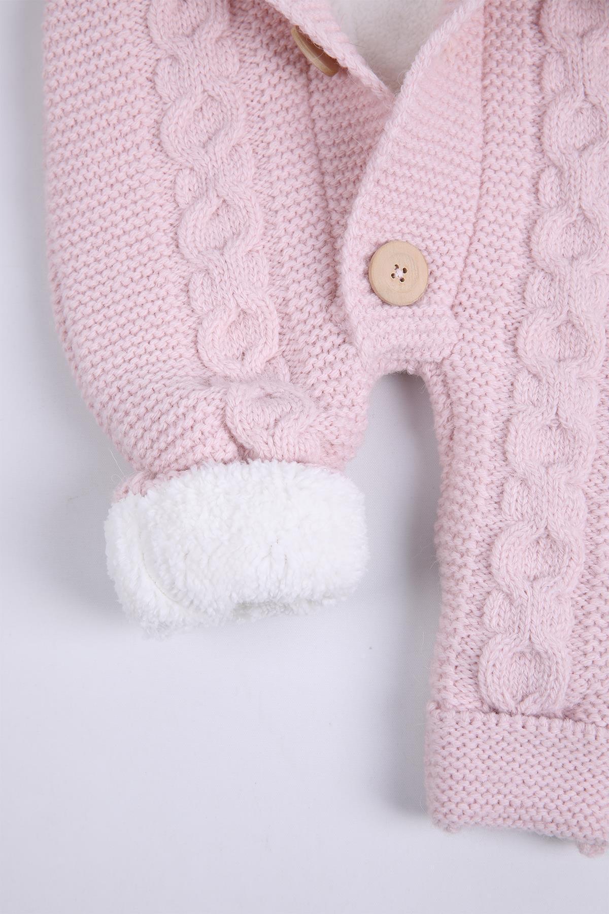 Babyhola %100 Kalın Triko İçi Velsoft Tulum Kız Erkek Bebek Çocuk Kapüşonlu Kışlık Dış Tulum 5713 fotoğrafı 7 (önizleme)