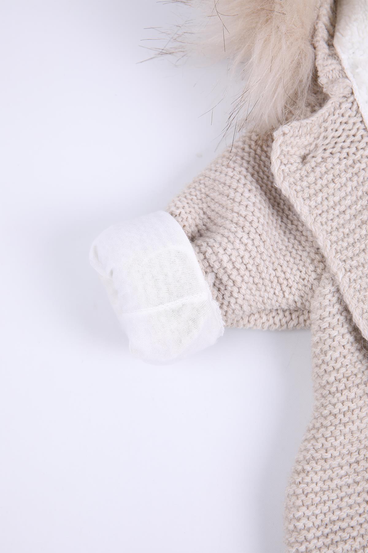 Babyhola Kalın Triko İçi Velsoft Tulum Kız Erkek Bebek Çocuk Kapüşonlu Kışlık Dış Tulum fotoğrafı 6 (önizleme)