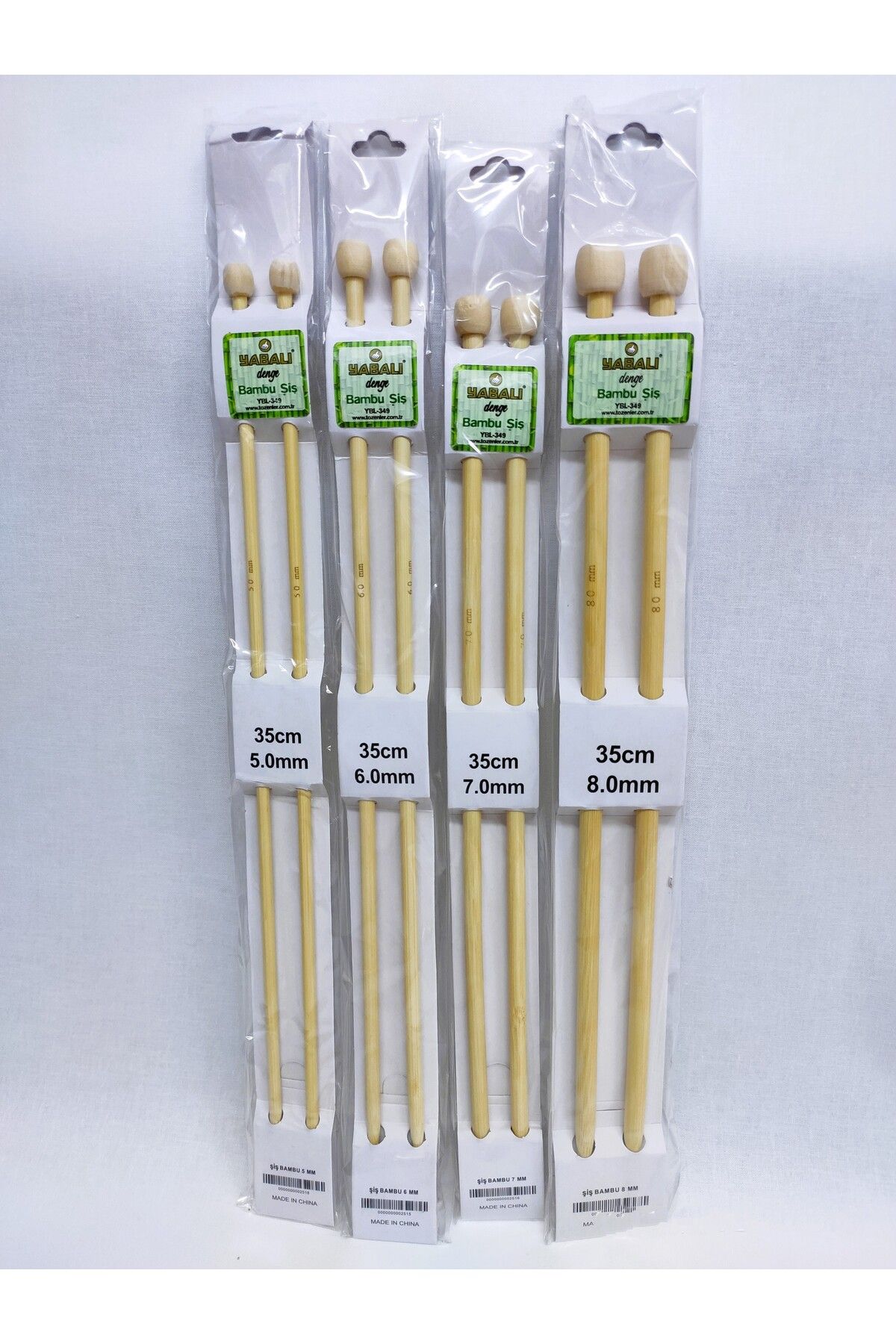 ATMACA TUHAFİYE Frigărui De Bambus Yabalı 4 Perechi 5-6-7-8 Număr - 5-9.9mm
