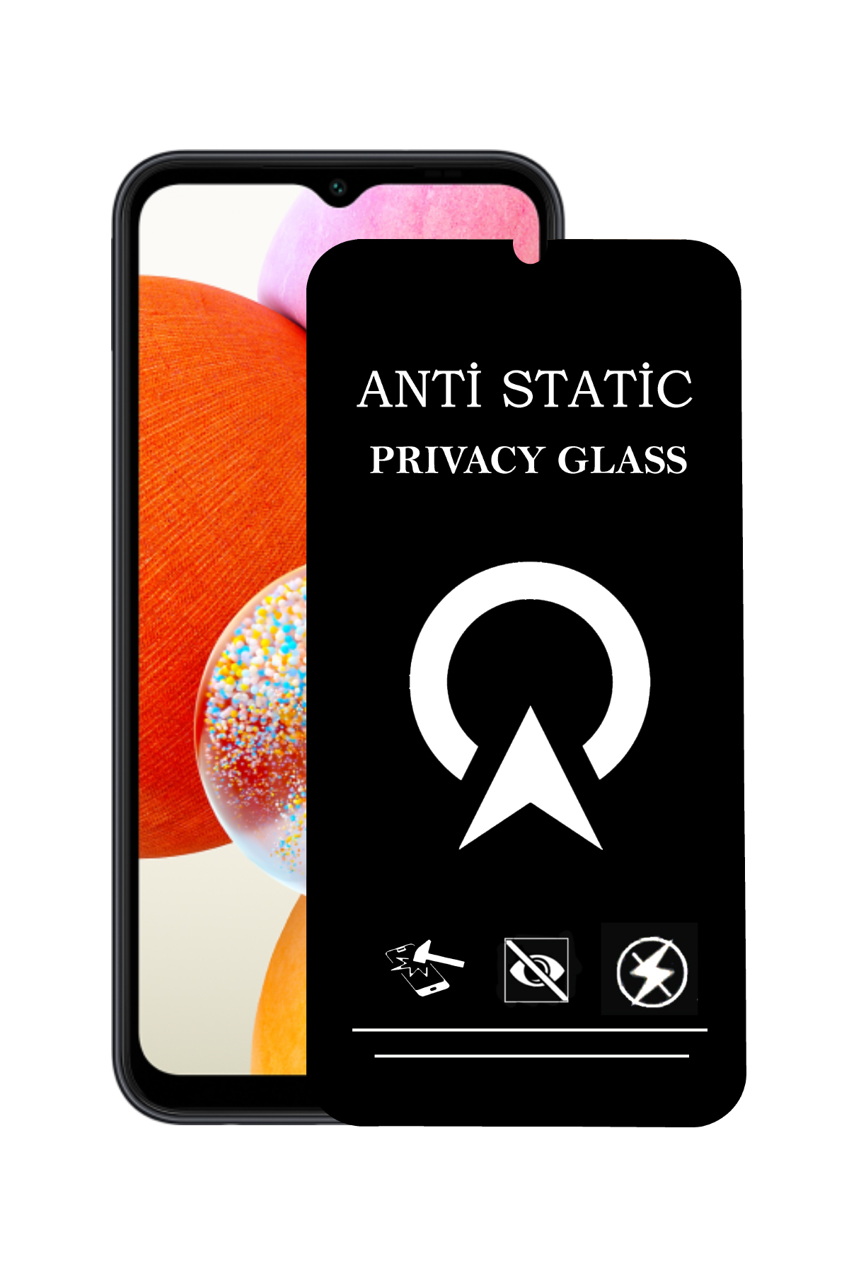 Samsung Galaxy A14 ile Uyumlu Tam Kaplayan Anti Statik Görünmez Safir Ekran Koruyucu Hayalet Cam