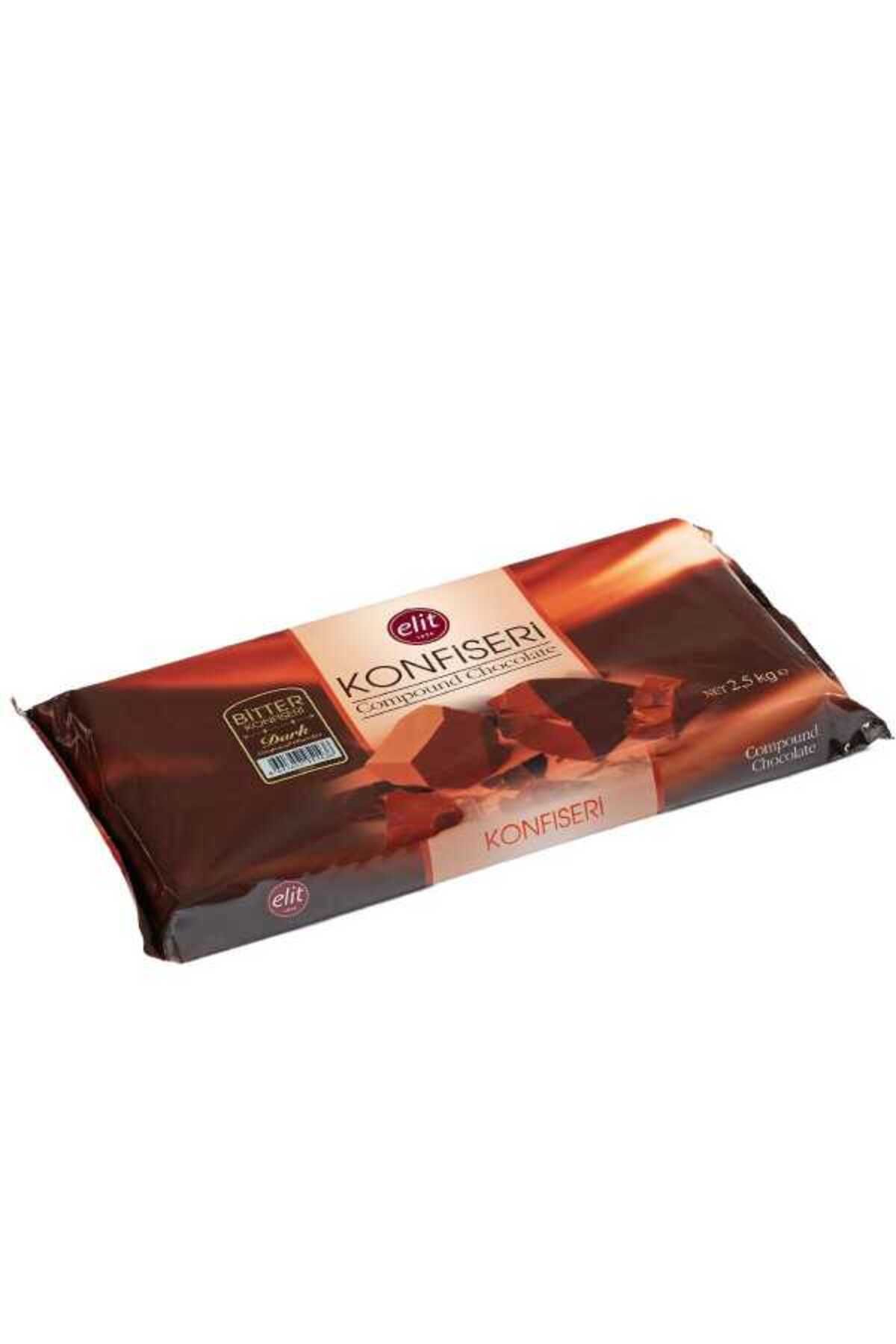 Elit Çikolata Bitter Konfiseri Blok 2,5kg Glutensiz