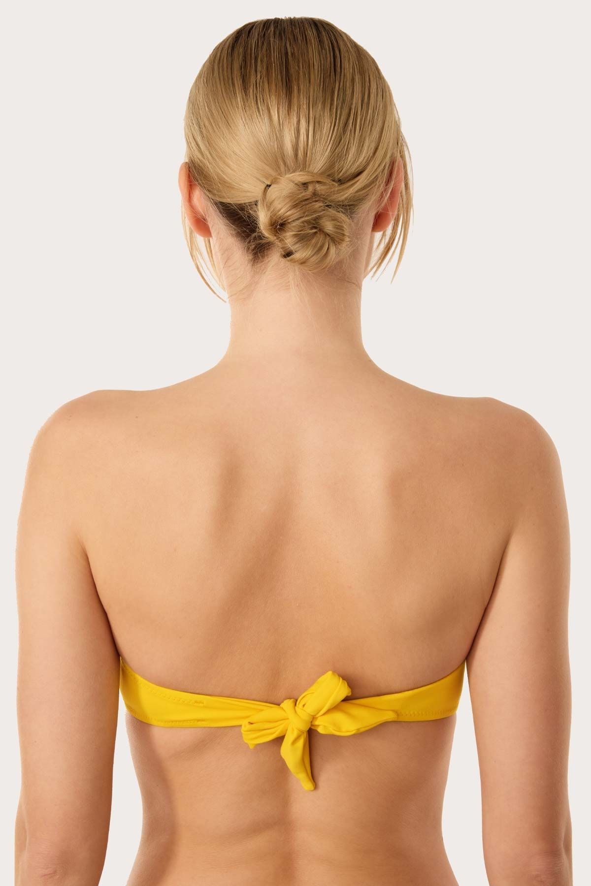 AYYILDIZ-63567 Yellow Strapless Bikini Top 2