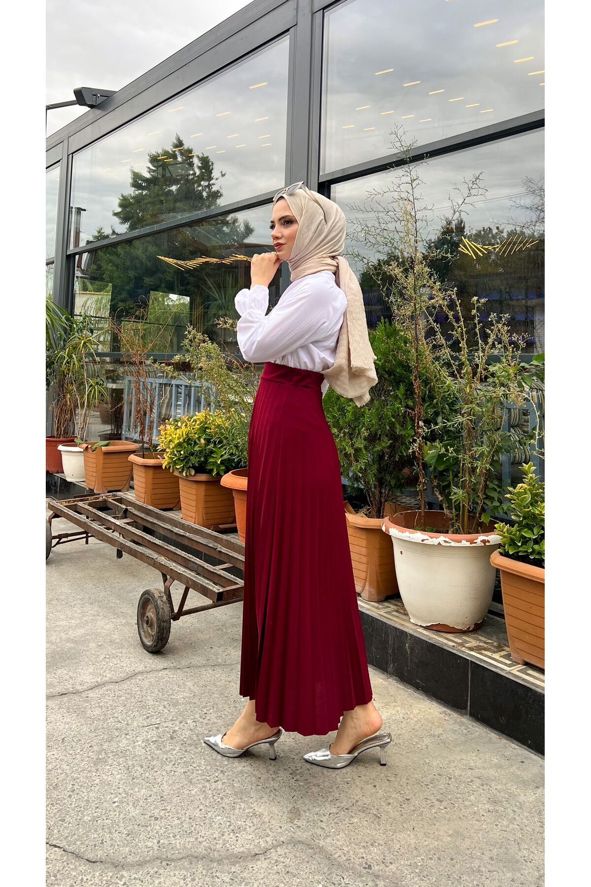 HMT ZEHRA G Y M Skirt Burgundy Maxi Trendyol