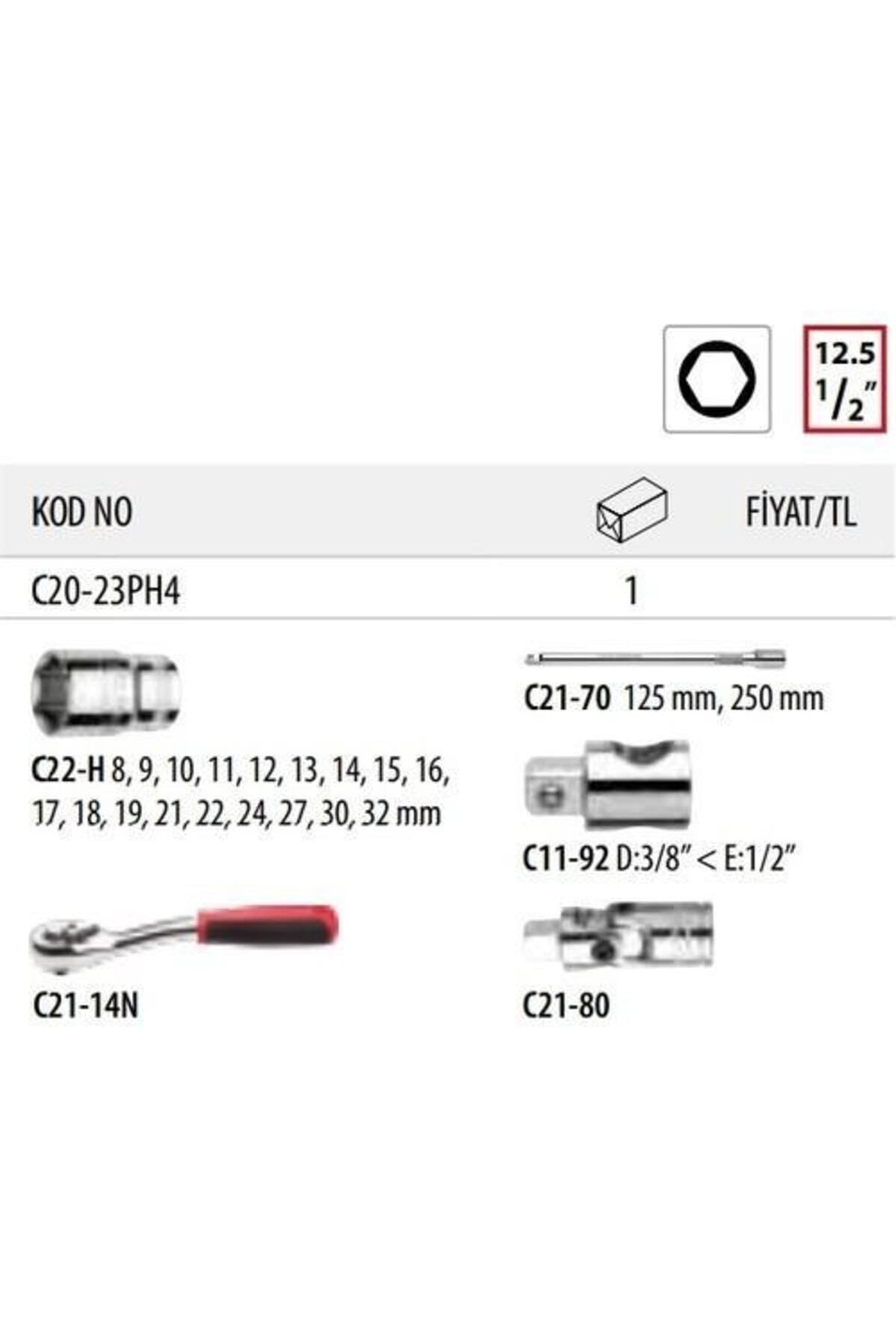 CETA FORM-Ceta C20-23ph4 1/2'' 6 Corner Socket Set 23 Pieces 3
