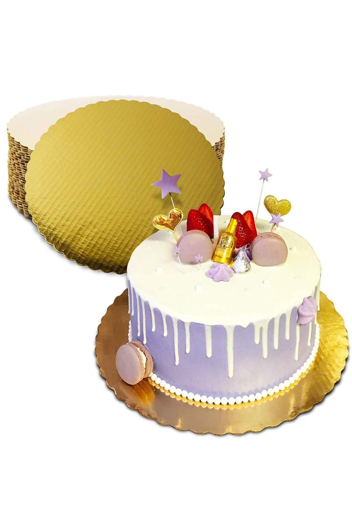 Cake Coaster 10 Pieces 28 Cm Gold Cardboard Presentation Coaster Cake Base
