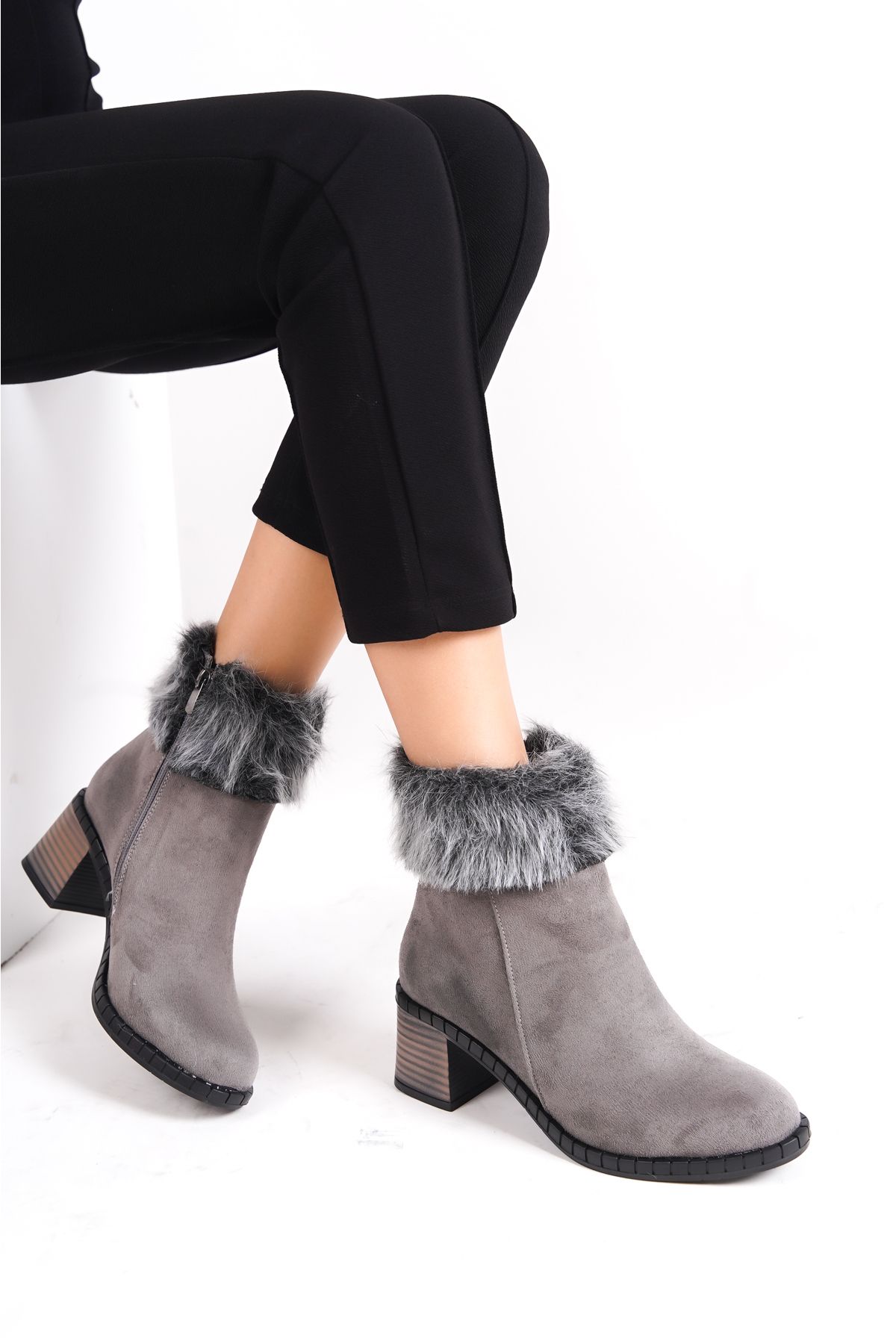 Larina faux fur heeled boots clearance