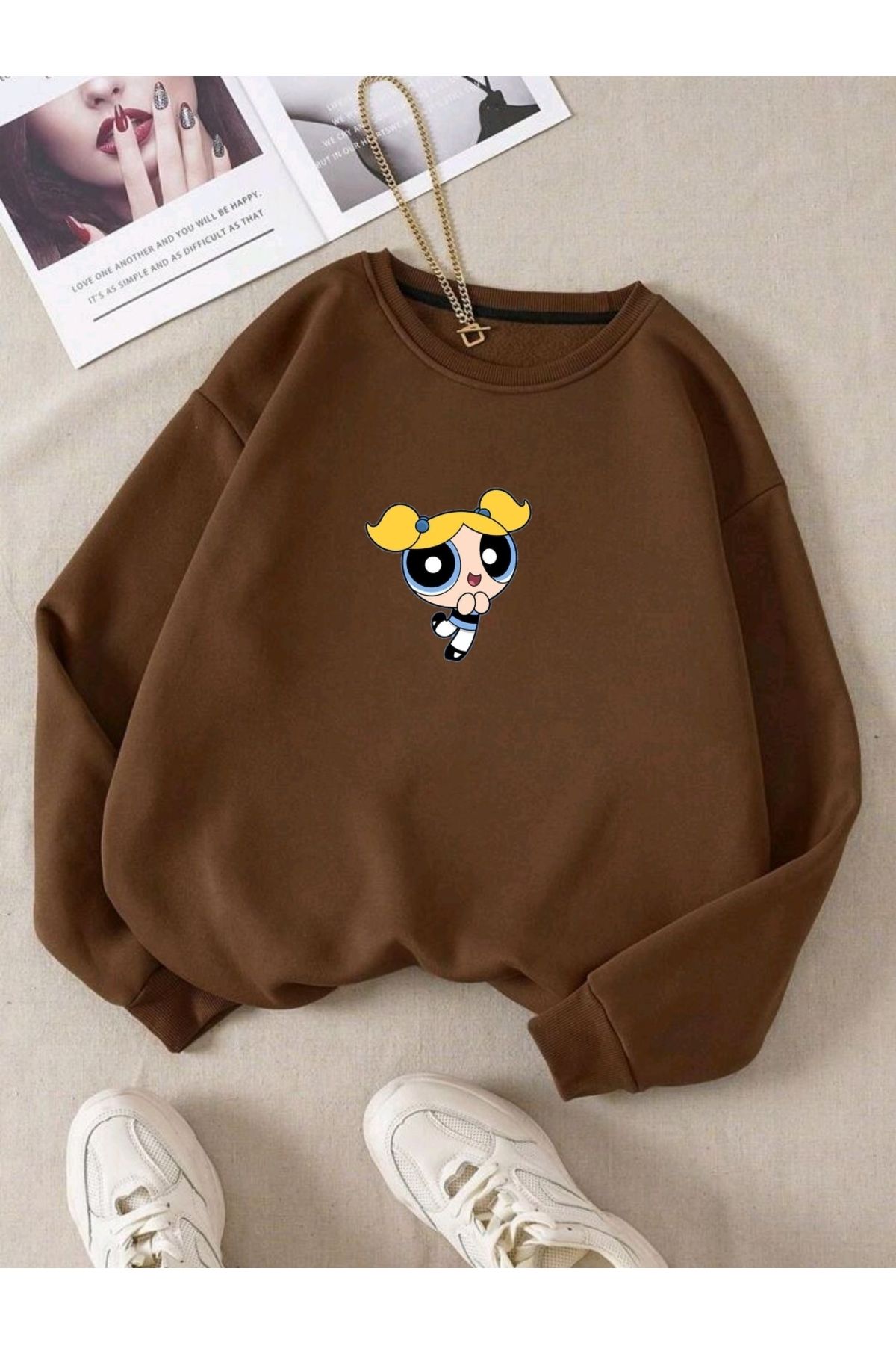 Girls brown sweatshirt hot sale