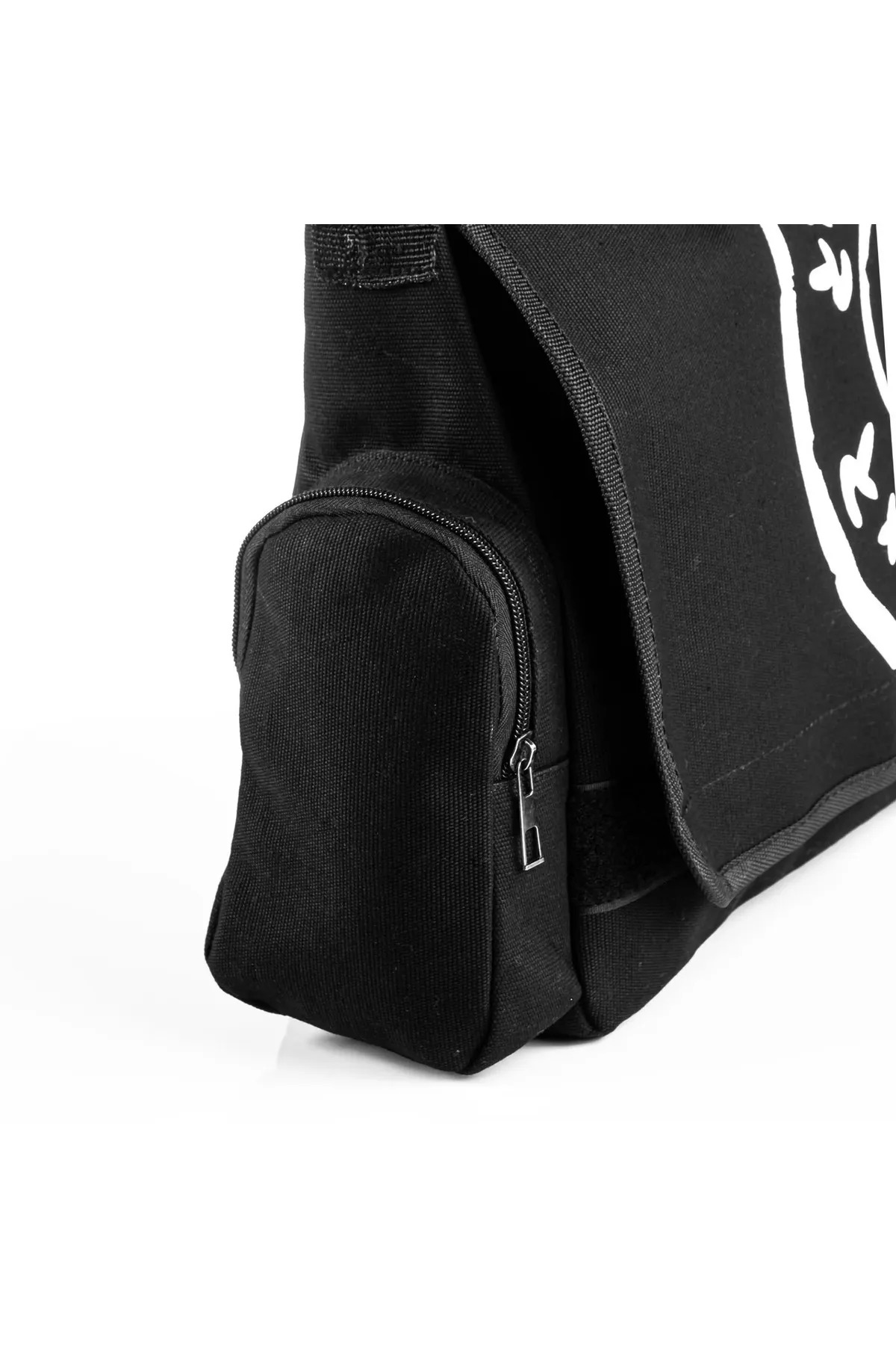 Genel Markalar  Siyah Totoro Baskılı Unisex Postacı Çantası - Görsel 2