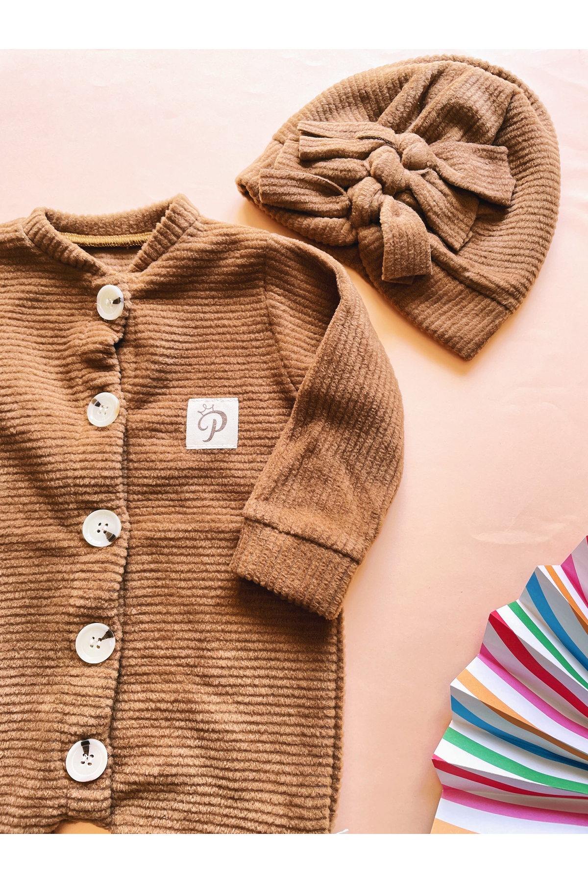 The Cloudish Shop kız bebek polar tulum bone seti fotoğrafı 2 (önizleme)