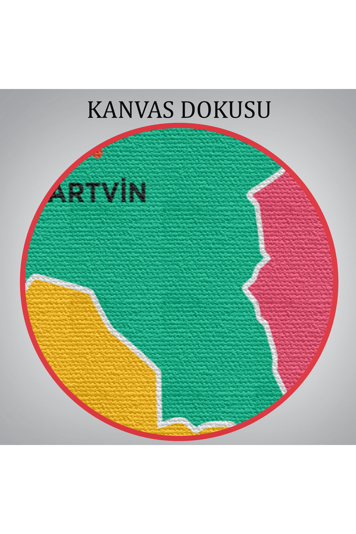 Artvin İli ve İlçeler Haritası Dekoratif Kanvas Tablo 1273 görsel 6