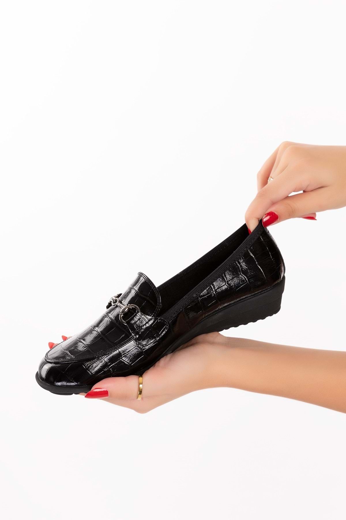 Gondol-Balerini elastici cu talpă anatomică din piele naturală de damă Ell.7085 3