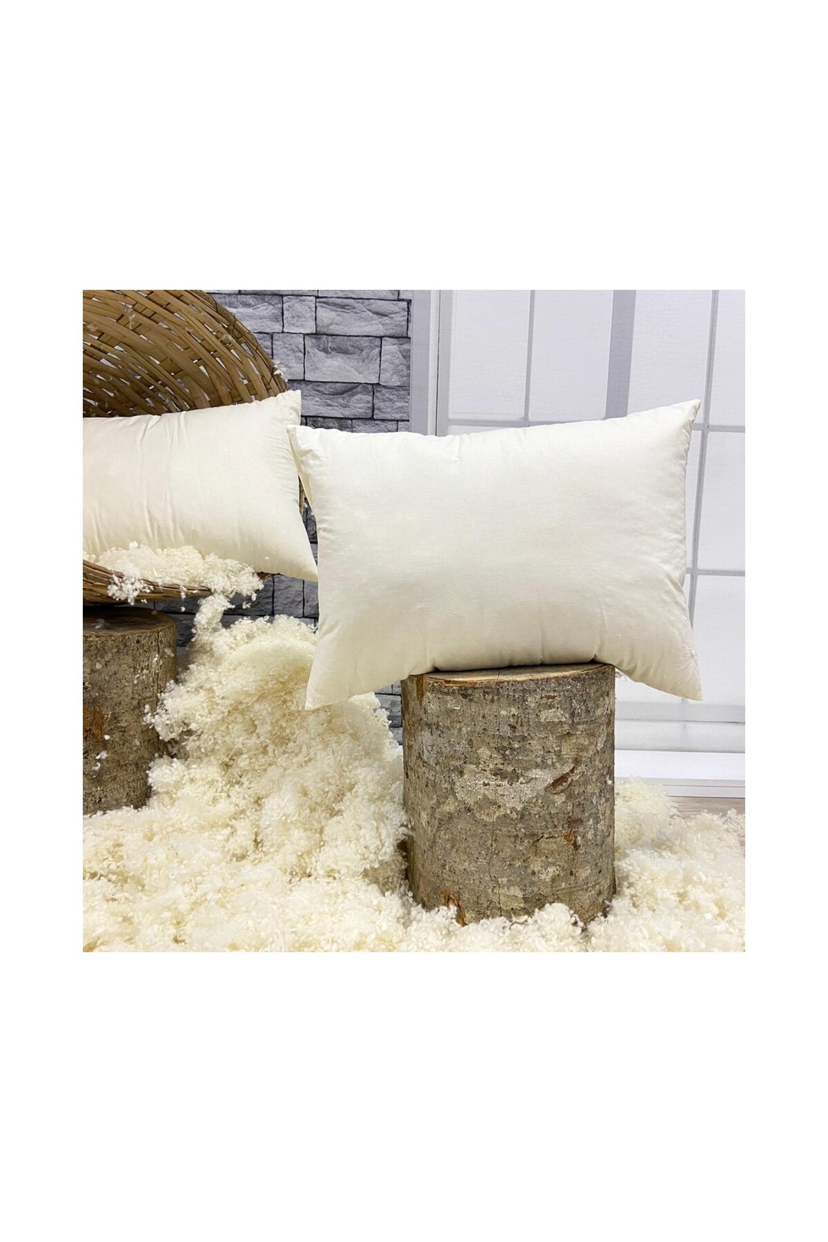 Zarif Home NATURAL 100% WOOL BEAD PILLOW
