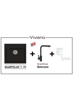 Vıvıano | | 1 Göz 50x56 Cm Siyah Granit Evye + Granit Batarya