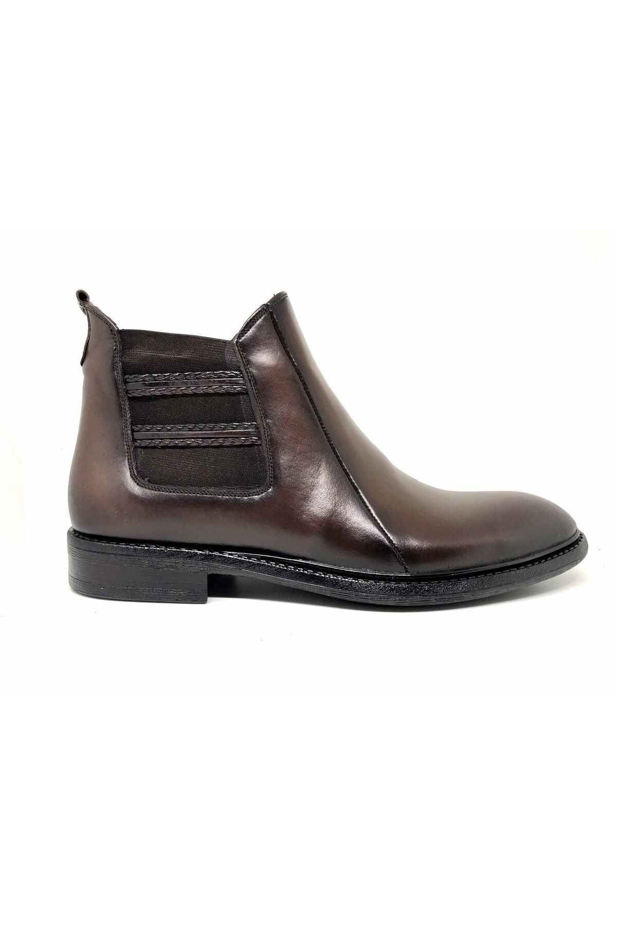 Slope Men s Dark Brown Genuine Leather Elastic Daily Non Slip Sole