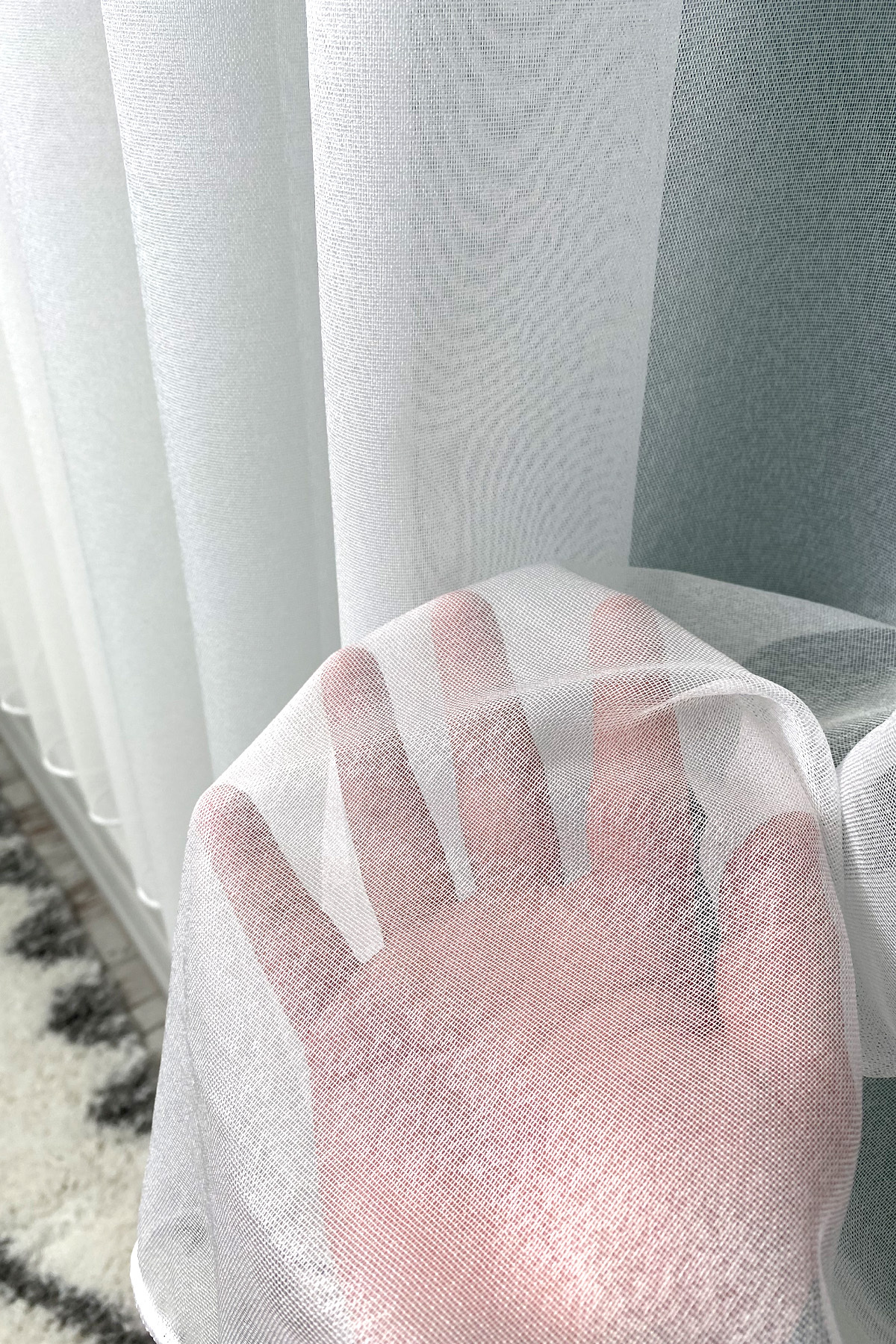 Slub Plain Tulle Curtain Anti-Wrinkle No Iron