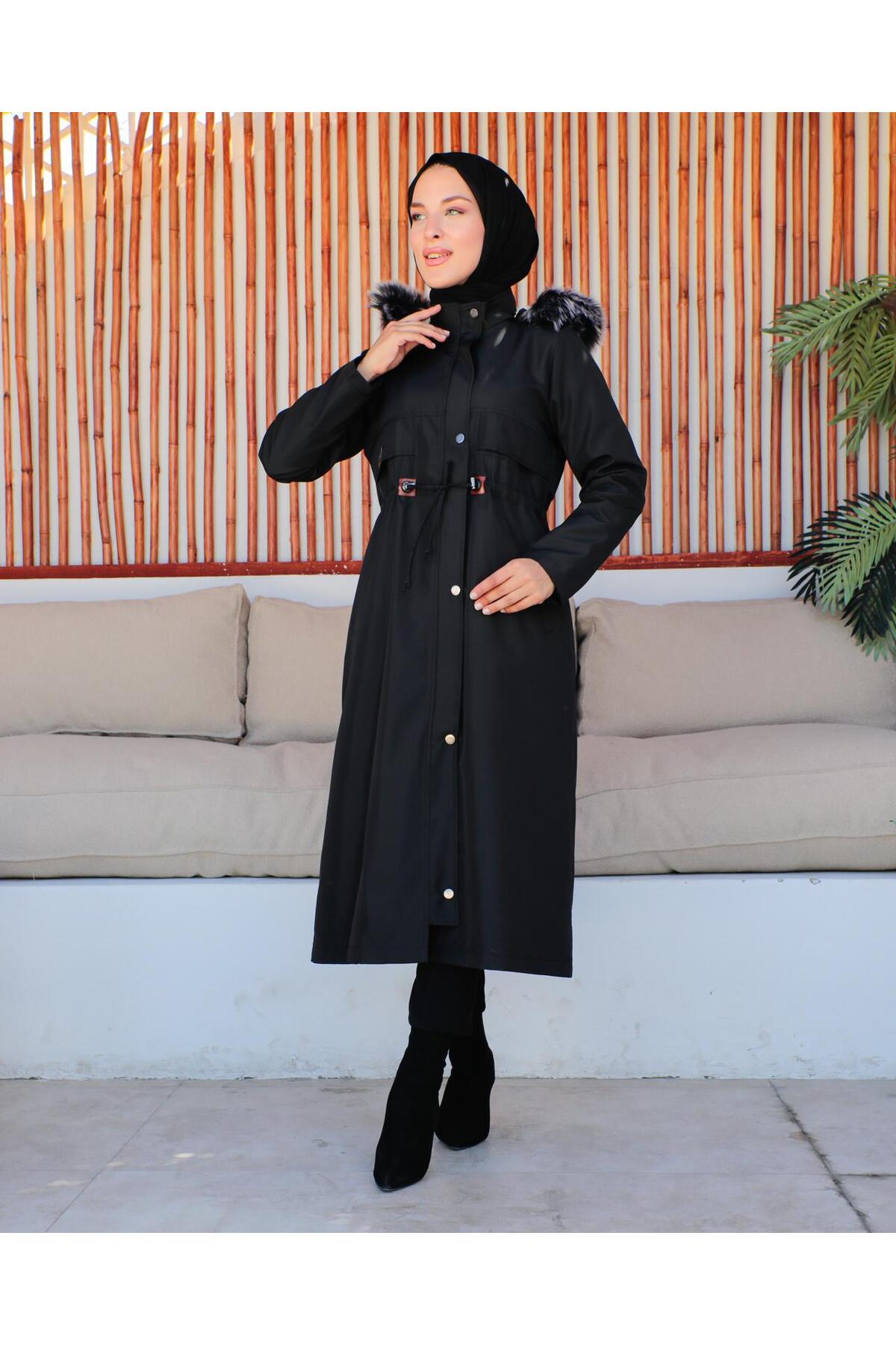 KMKkombin KMKKOMBİN KADIN BÜYÜK BEDEN BONDİT KUMAŞ KAPİŞONLU ÖZALTAY MONT