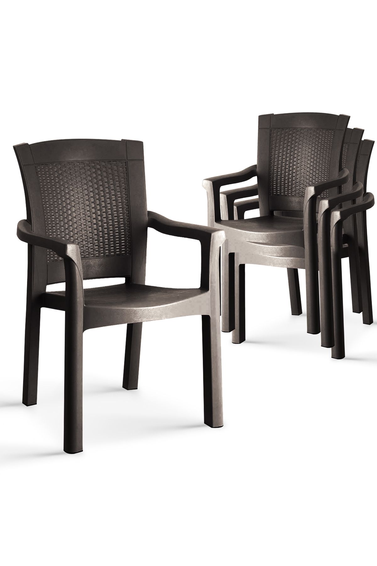 bahex Ela B Model 4 l Set Kutu Bacak Rattan Kollu Koltuk 4 Adet