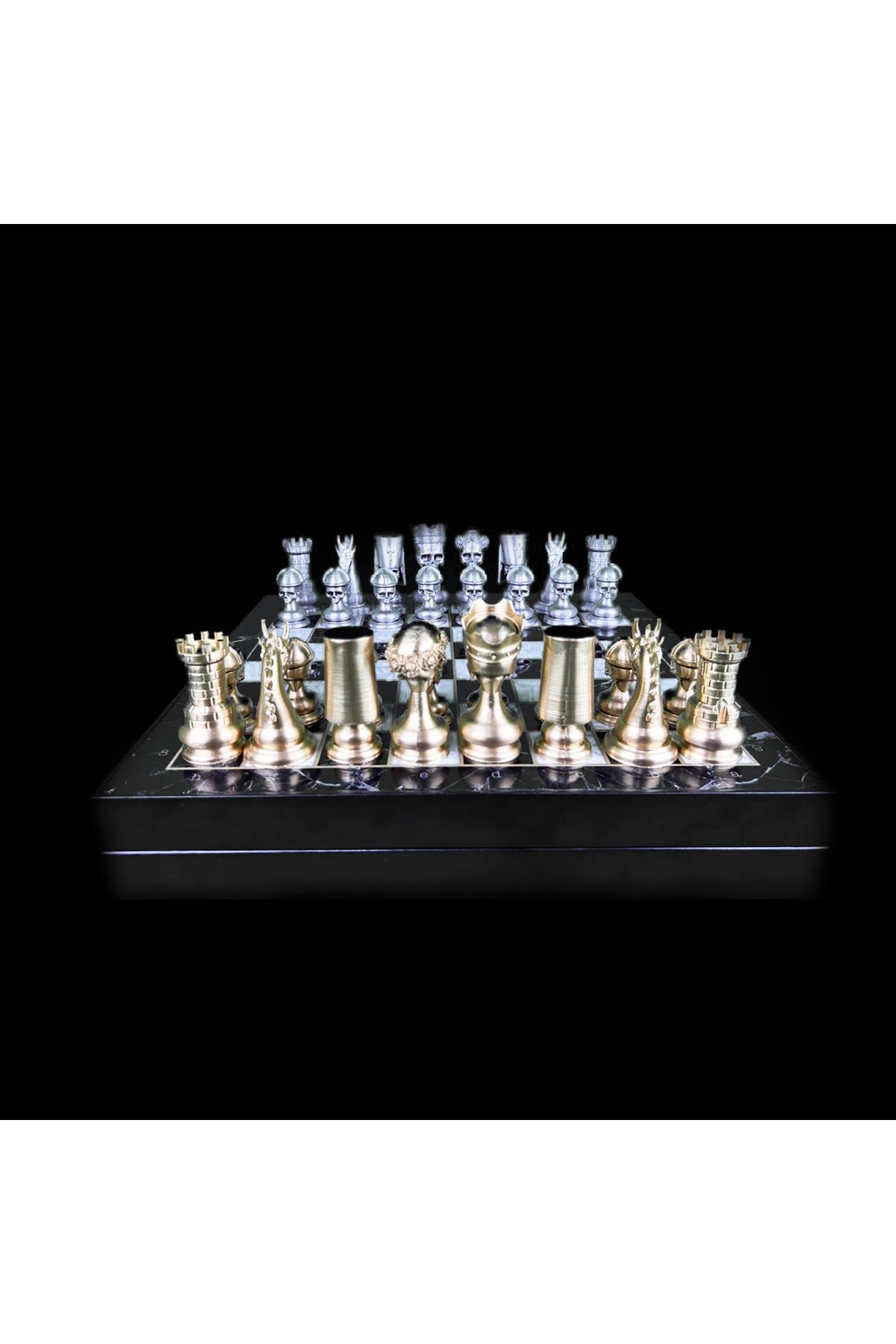 Fume Design-Skull Characters Chess Set - 36 X 36 Cm with Chessboard with Storage 6