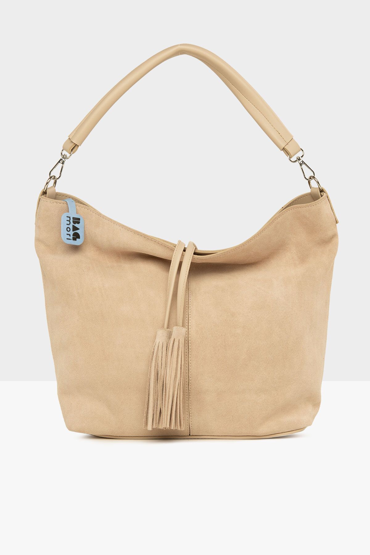 Bagmori-Mink Women's Genuine Leather Tasseled Large Tote Bag M000008146 1