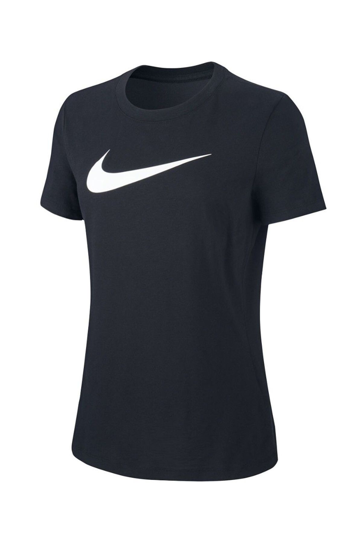Black nike shirt with white best sale swoosh