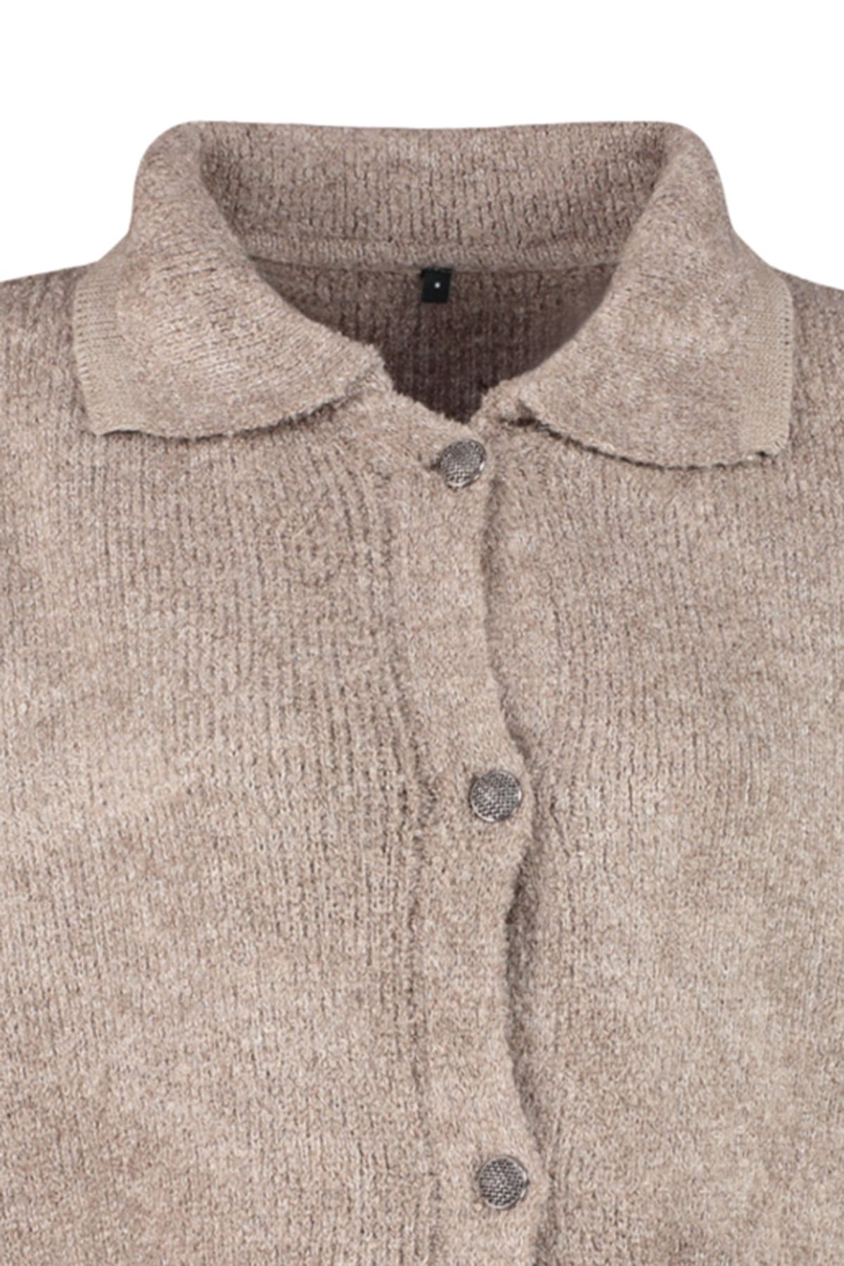Trendyol Collection-Strickjacke aus Nerzbouclé mit Polokragen - Weite Passform TWOAW24HI00177 7