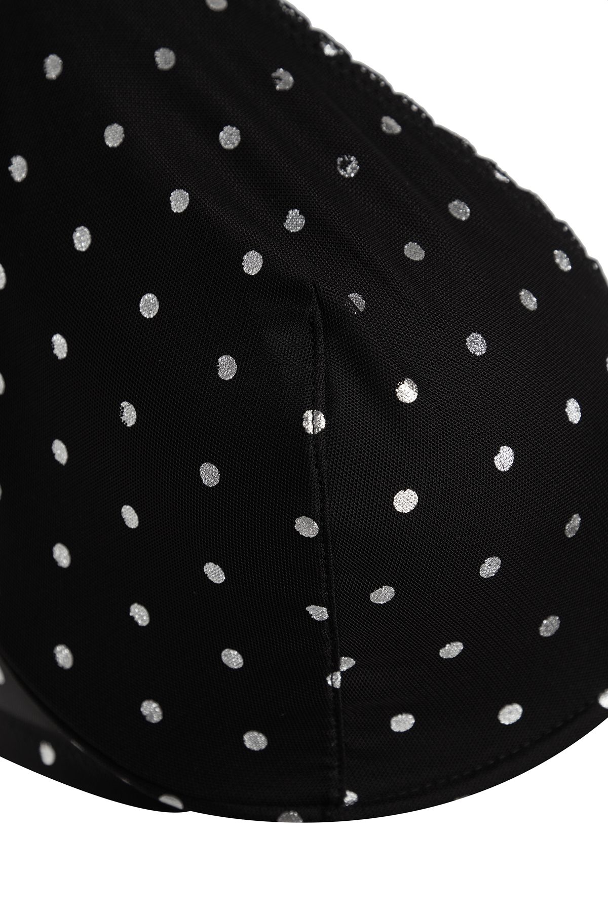 Trendyol Curve-Black Polka Dot Mesh Large Size Bra TBBAW24CW00002 7