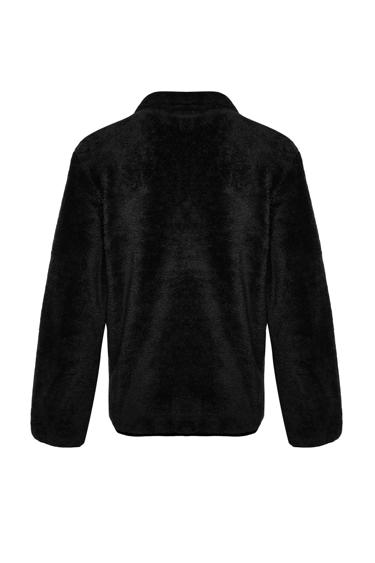 Trendyolmilla  Siyah Unisex Regular/Normal Kesim Dik Yaka Fermuarlı Peluş Hırka-Sweatshirt TMNAW24SW00089 - Görsel 9