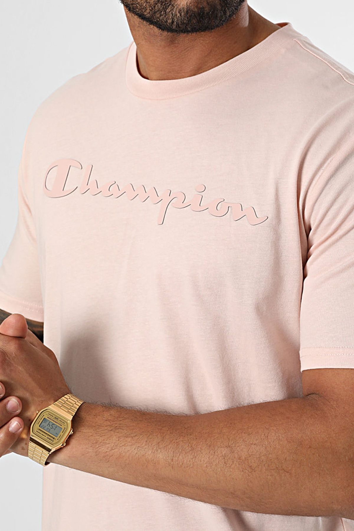 Pink champion shop t shirt mens