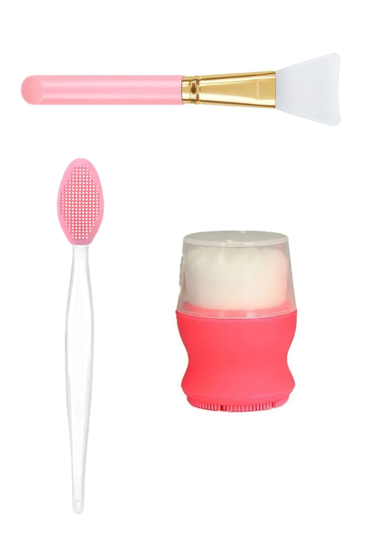  ست مراقبتی ۳ تکه؛ برس پاکسازی صورت بدون دسته + برس لایه بردار + دستگاه لایه برداری و استفاده از ماسک