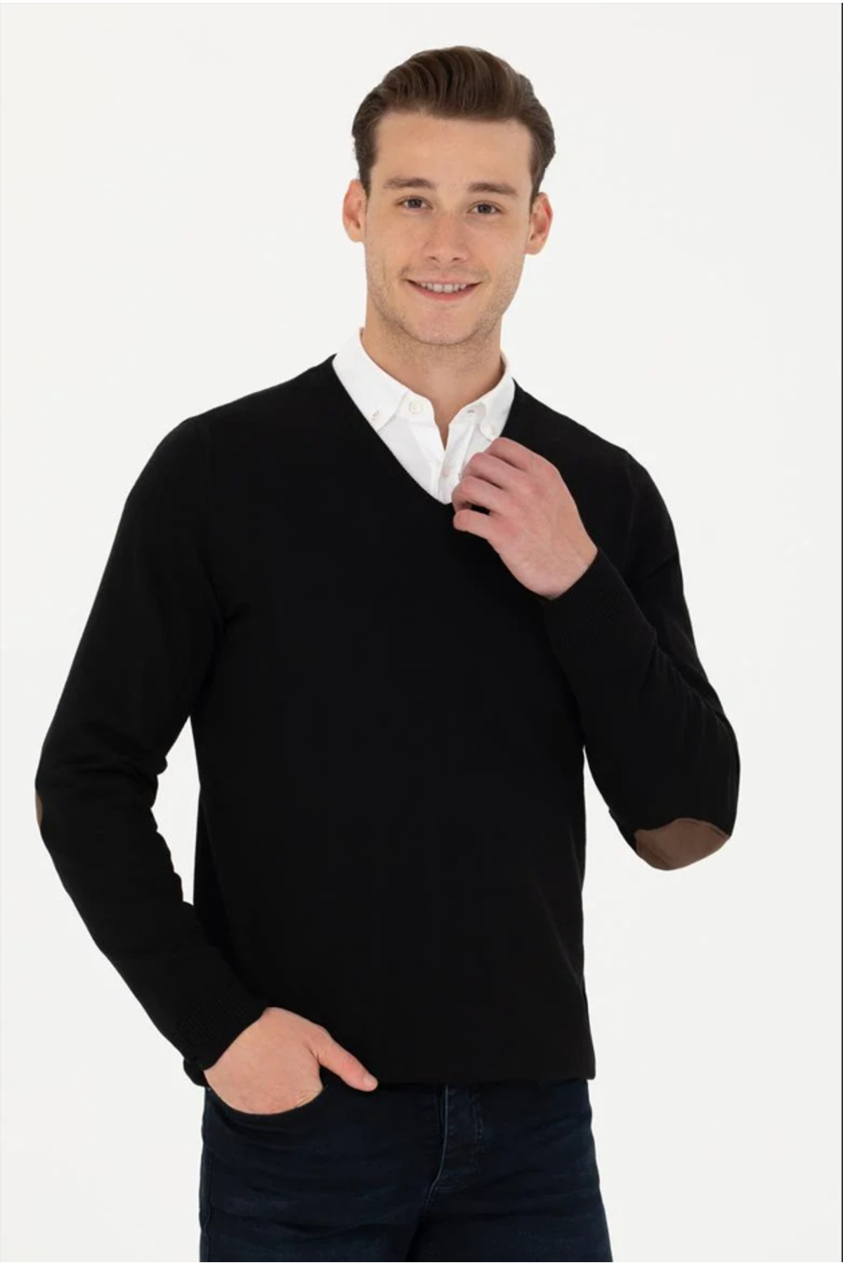 بافت و پلیور مردانه مشکی یو اس پولوU.S. Polo Assn. | 1629687TEKSPOR اورجینال - تصویر 3