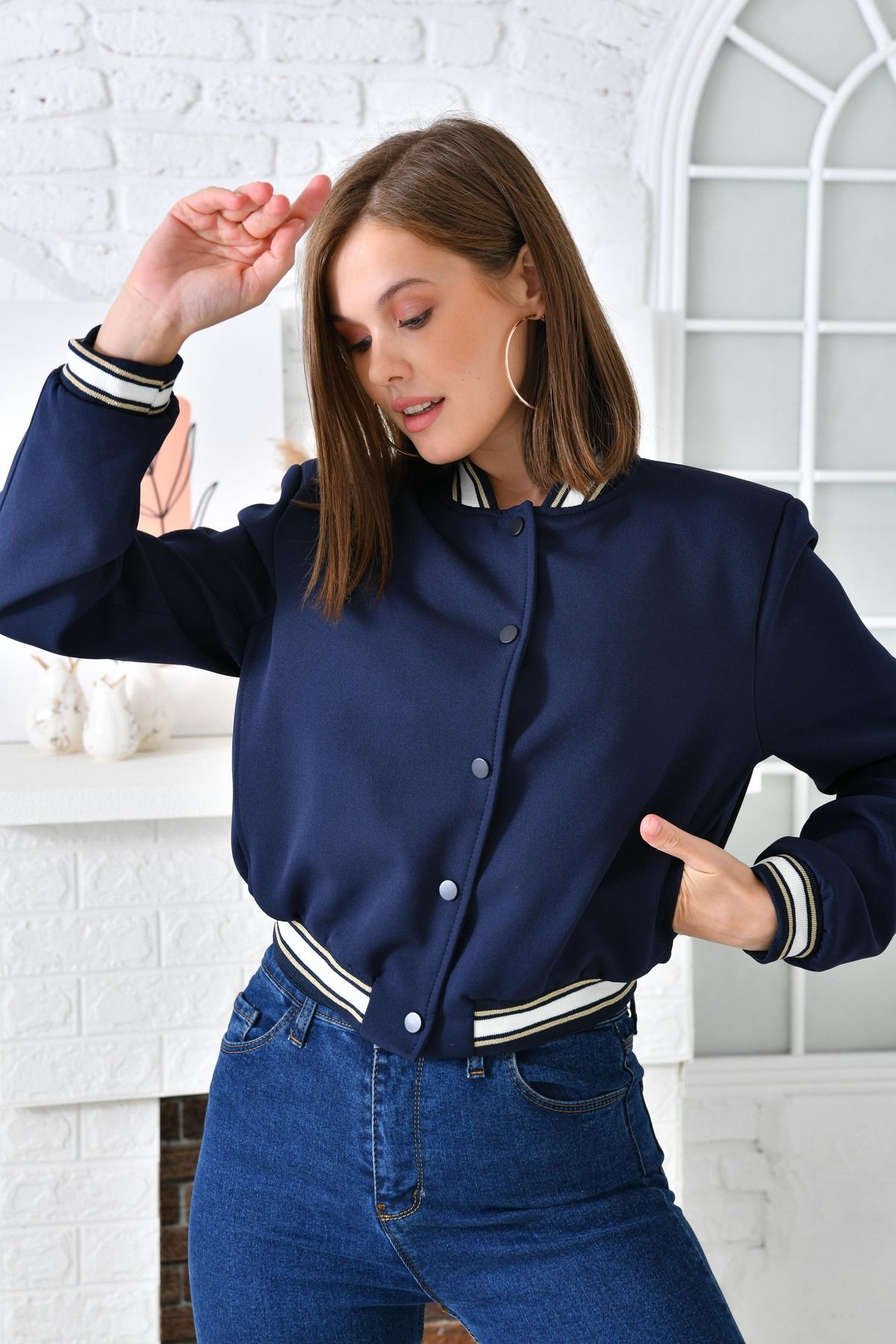 VOLT CLOTH NG Women s Bomber College Jacket Trendyol
