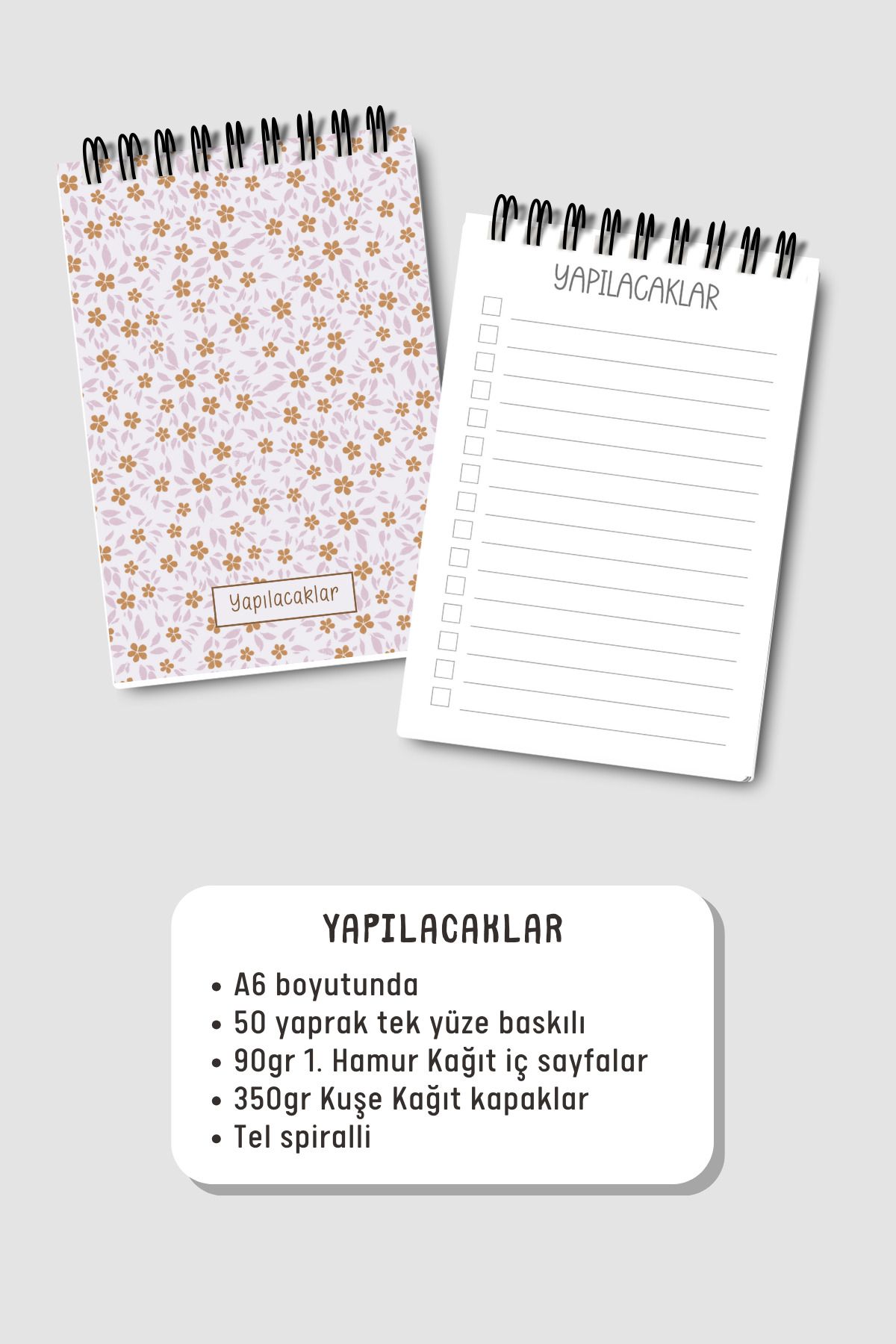 Eldesen Tasarım-Do List A6 Notebook with Flexible Cardboard Cover, Mini Notebook 3