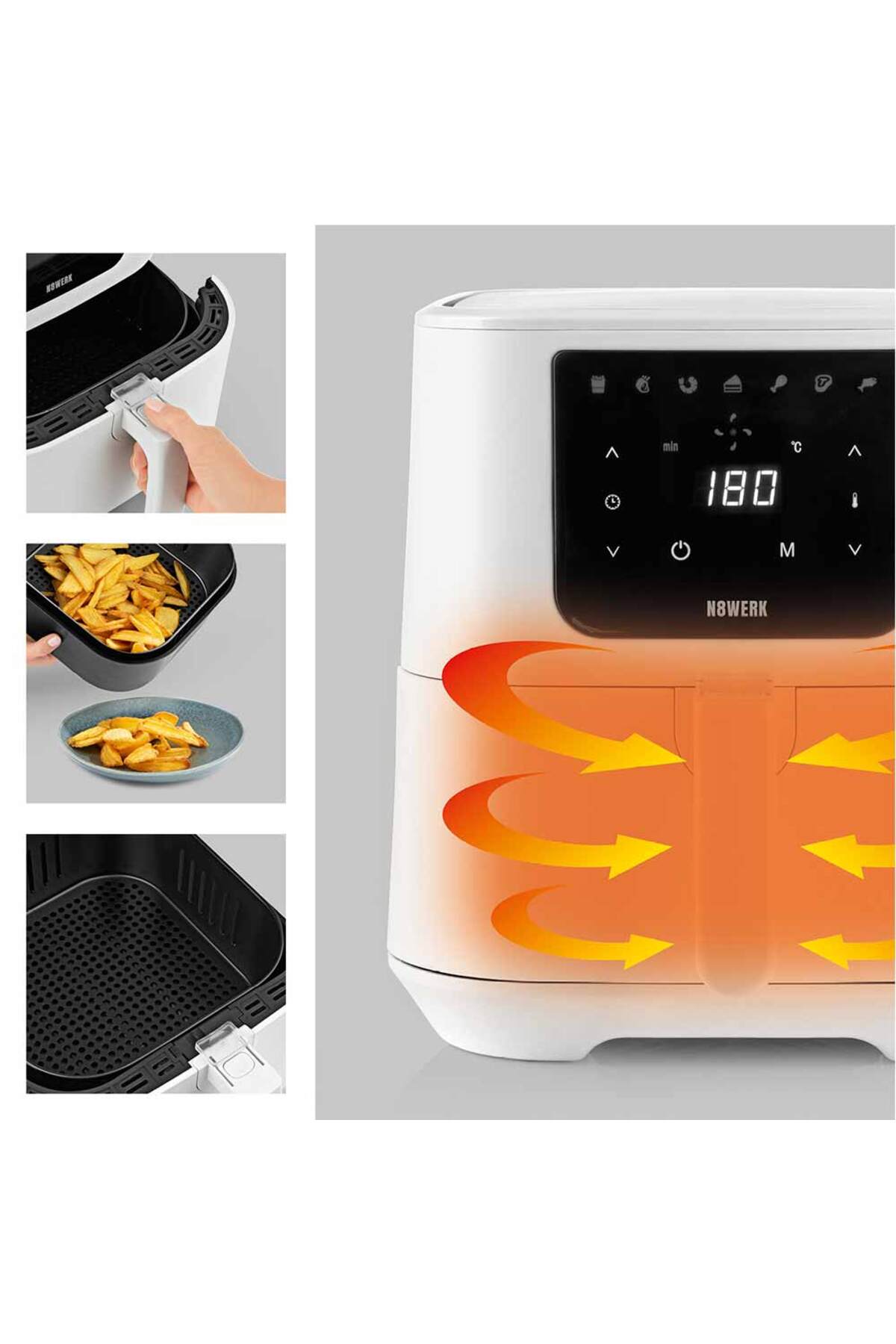 N8WERK DS05752 HOT AIR FRYER 5.5L BEYAZ Fiyatı, Yorumları Trendyol
