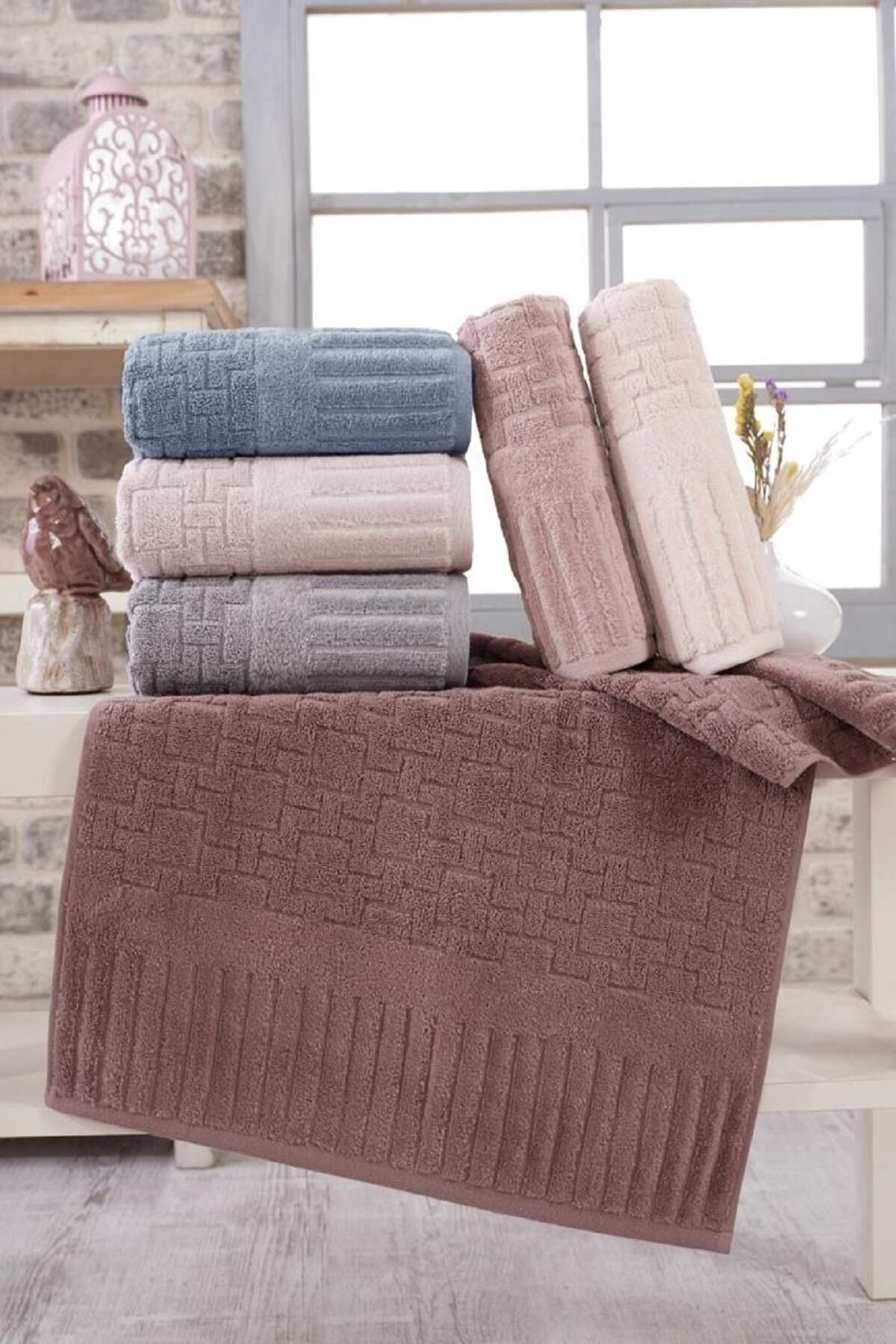 Pink and white hand towels on sale