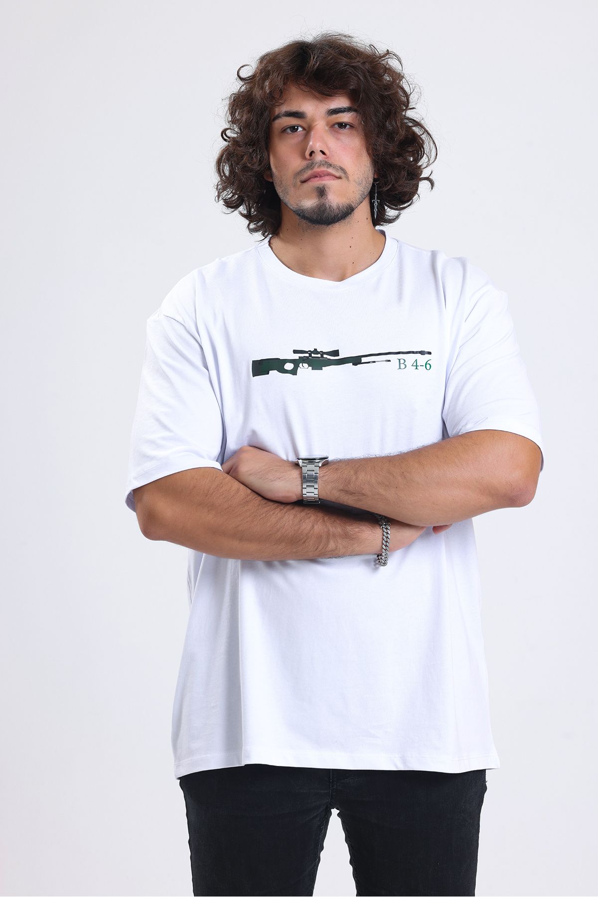 Chic Choice Clothing-Counter-Strike CS 1.6 AWP Printed Men's 100% Combed Cotton White Oversize T-Shirt - Basic T-Shirt 7
