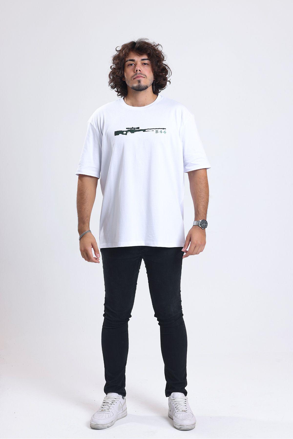 Chic Choice Clothing-Counter-Strike CS 1.6 AWP Printed Men's 100% Combed Cotton White Oversize T-Shirt - Basic T-Shirt 2
