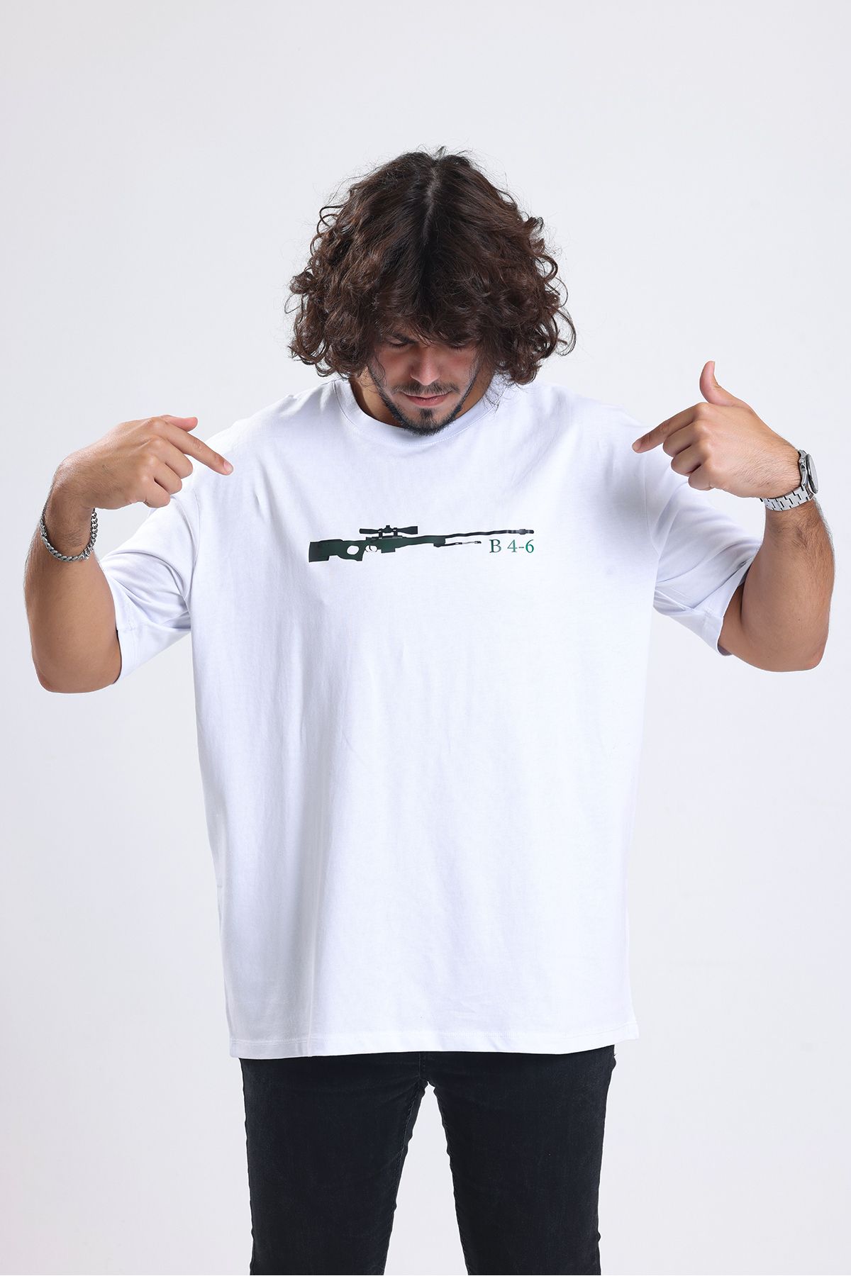 Chic Choice Clothing-Counter-Strike CS 1.6 AWP Printed Men's 100% Combed Cotton White Oversize T-Shirt - Basic T-Shirt 6