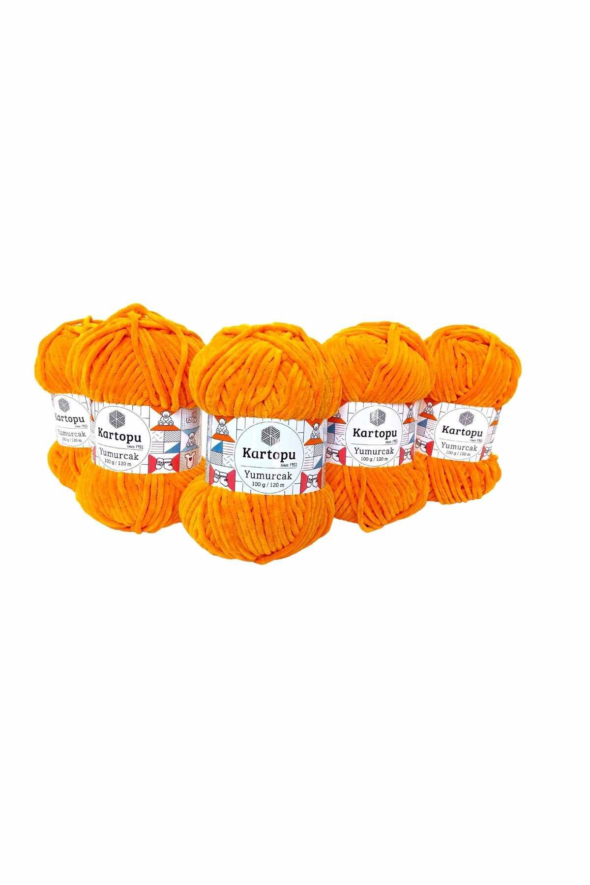 Kartopu-5 Pieces of Yumurcak Velvet Hand Knitting Thread 4
