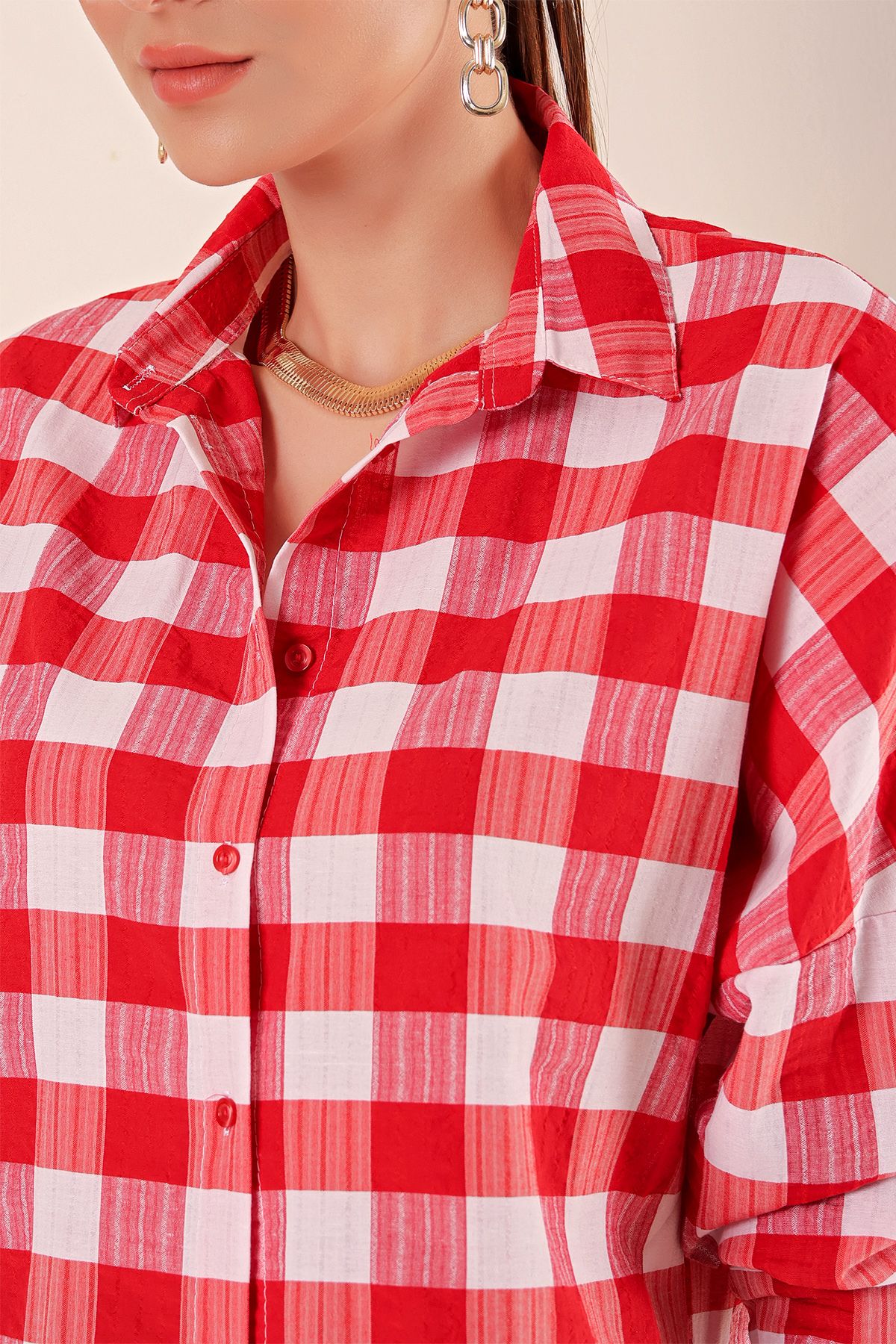 Bigdart پیراهن پایه بلند سایز بزرگ 3900 - قرمز