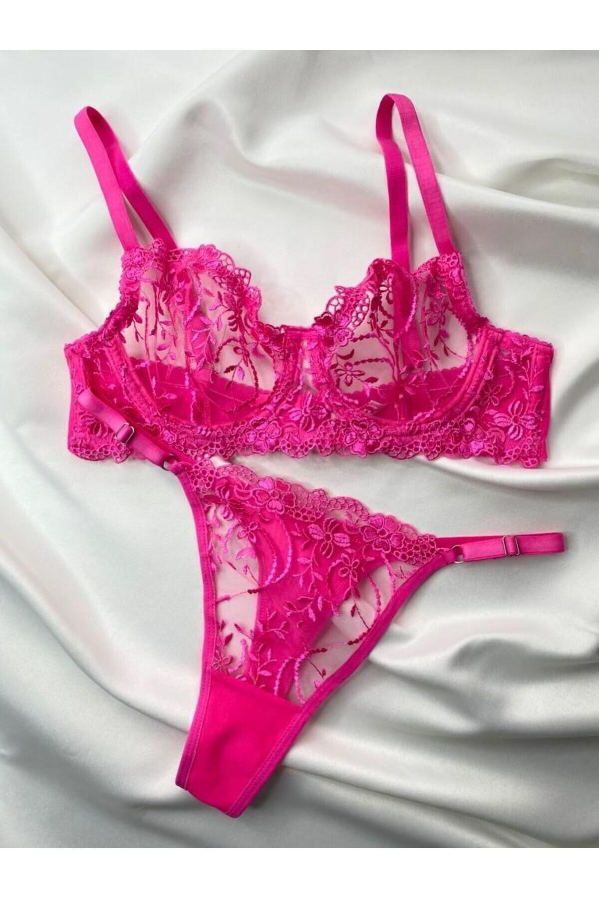 ARONA Pembe Renk i ek Desen Dantelli transparan t l Brode Balenli arona-pembe-renk-i-ek-desen-dantelli-transparan-t-l-brode-balenli