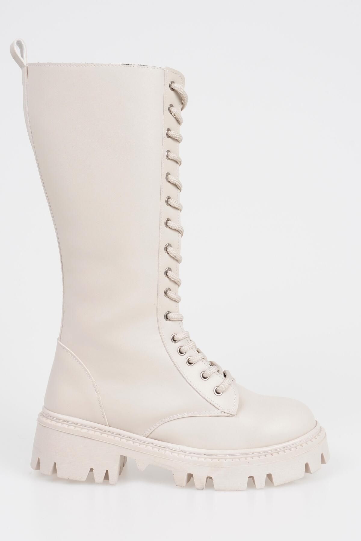 Knee high boots lace up front on sale