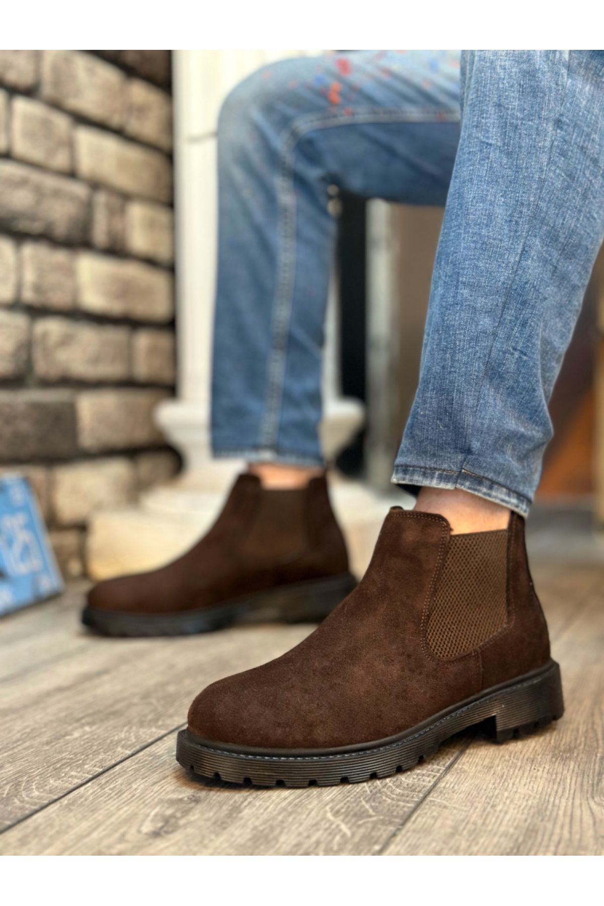 Half suede half hot sale leather boots