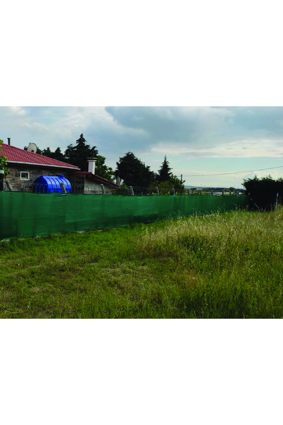 %95'lik 1m x 5m Gölgelik-Bahçe Çit Filesi-Şeritli Halkalı - Yeşil 8