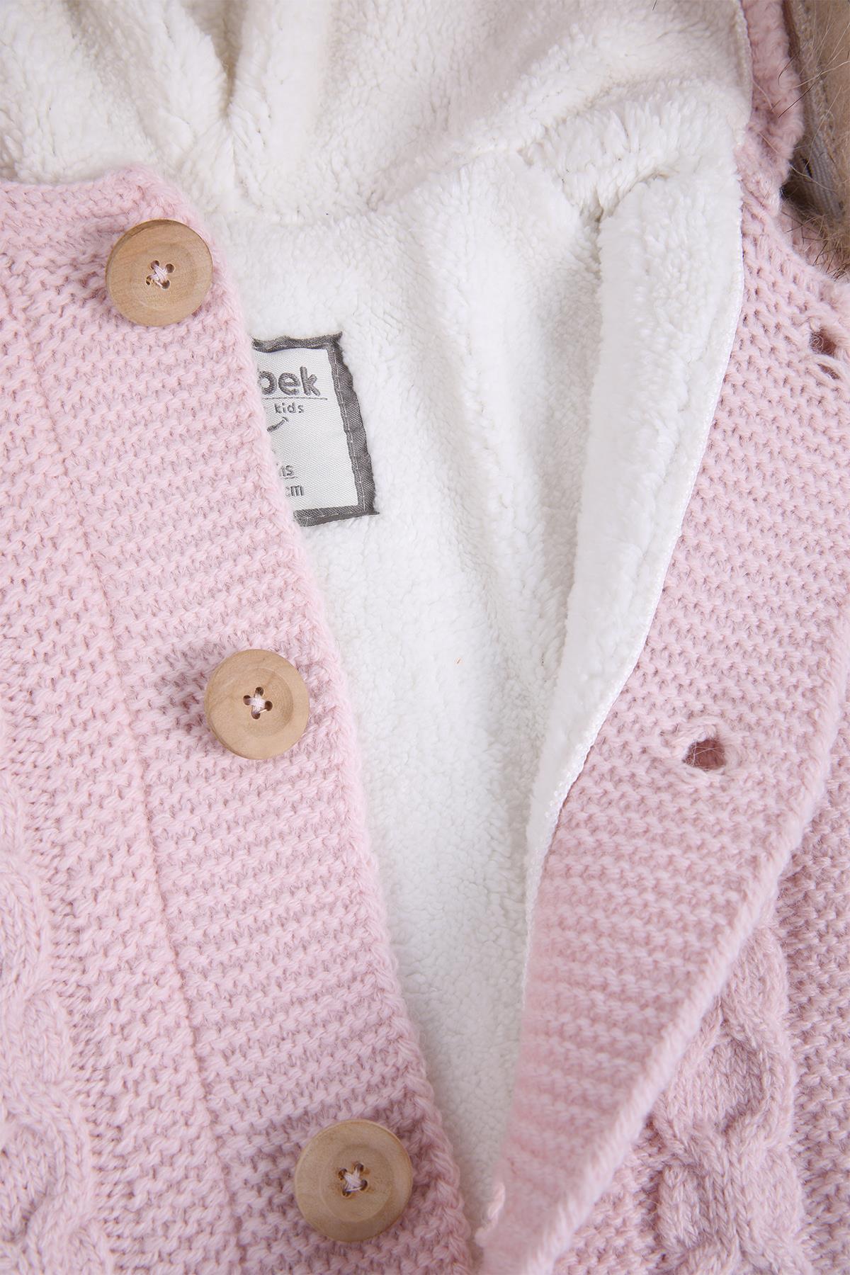 Babyhola %100 Kalın Triko İçi Velsoft Tulum Kız Erkek Bebek Çocuk Kapüşonlu Kışlık Dış Tulum 5713 fotoğrafı 4 (önizleme)