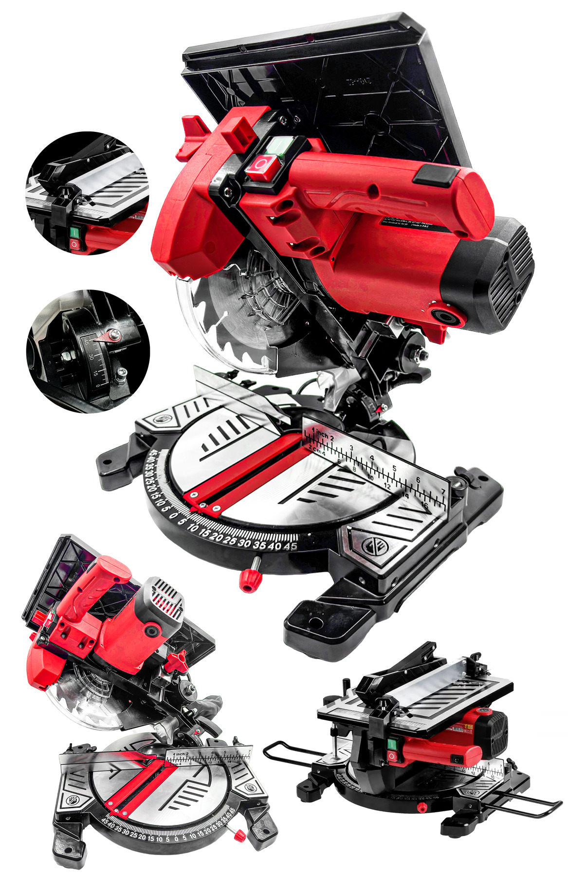 PROXTECH Profesyonel Endüksiyon Motor 210mm Tablalı Gönye Kesme Ahşap Sunta Plastik Kesme Gönye KesmeMakinesi