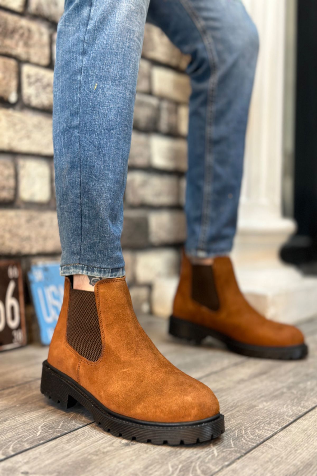 Half suede half leather boots 2025