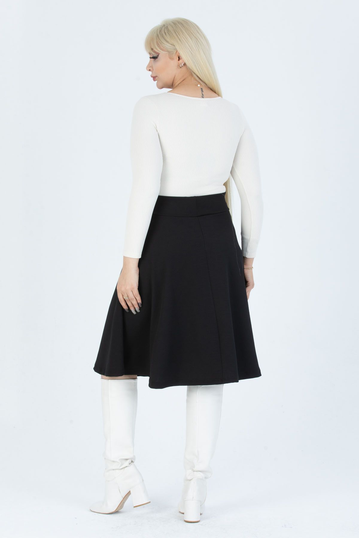 Black flare shop skirt xxl