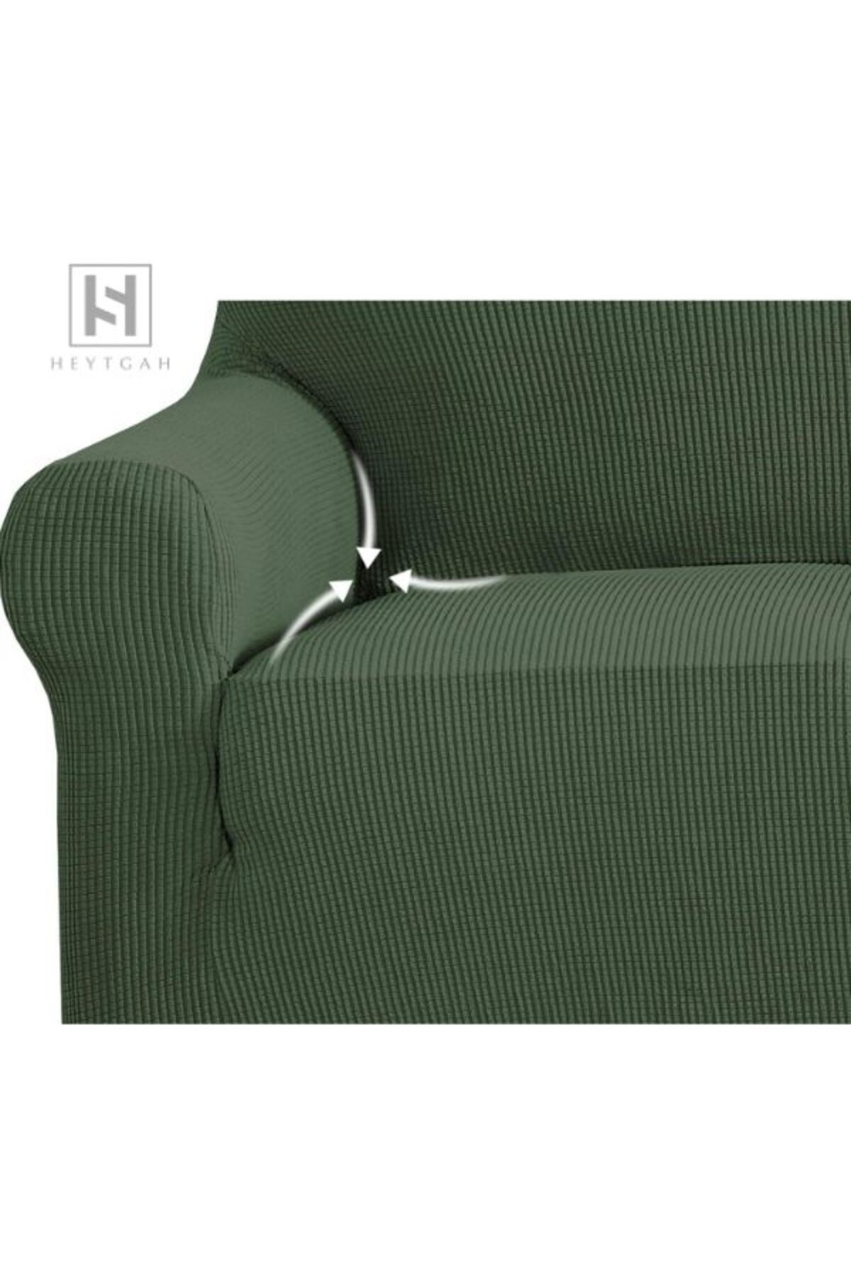 روکش مبل سبز Lycra Stretch Lyded الگوی مربعی انعطاف پذیر Berjer CONE COVER COVE CASE BAMBOO GREEN HEYTGAH